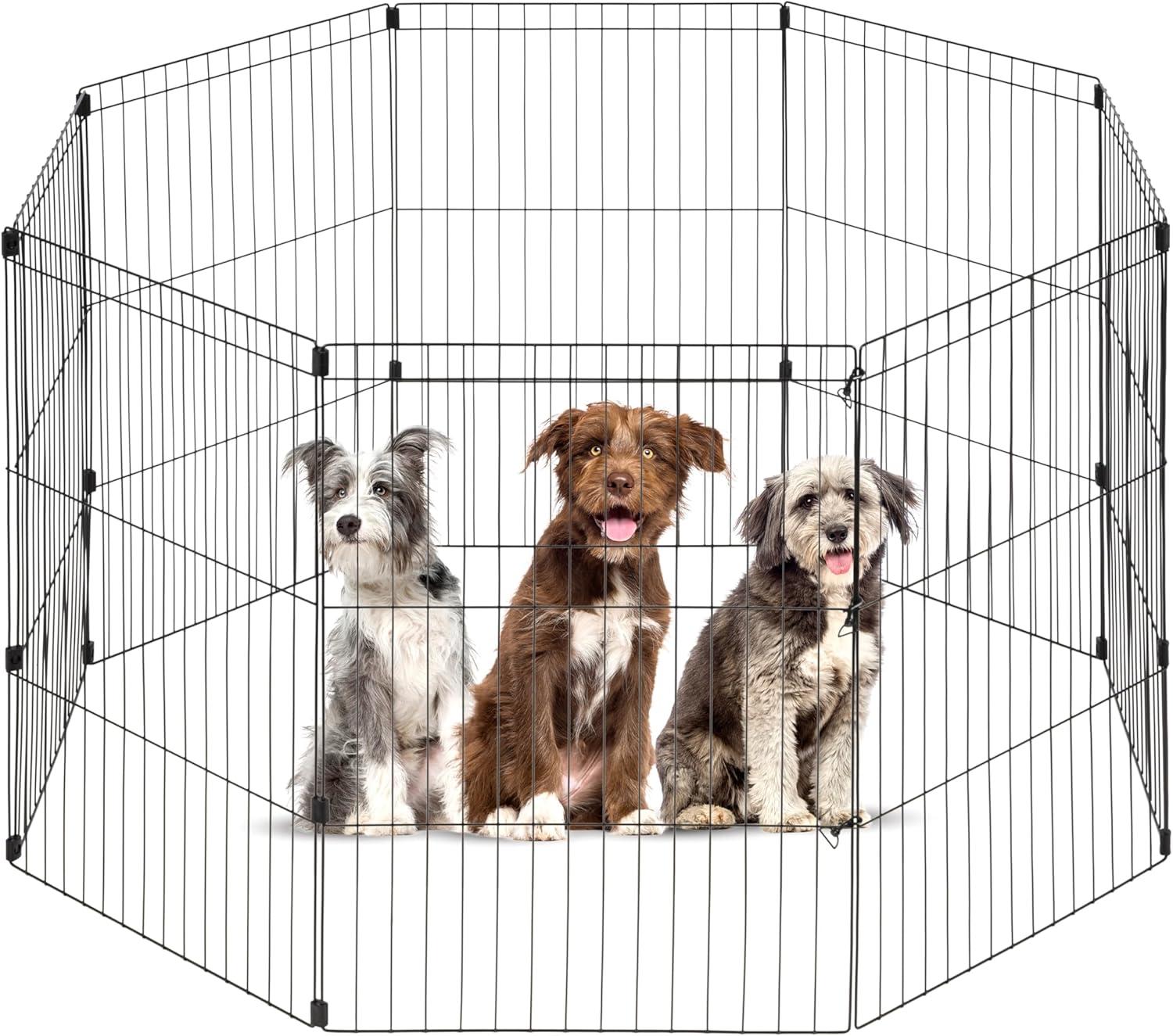 IRIS USA Exercise 8 Panel Wire Metal Pet Playpen for Dog