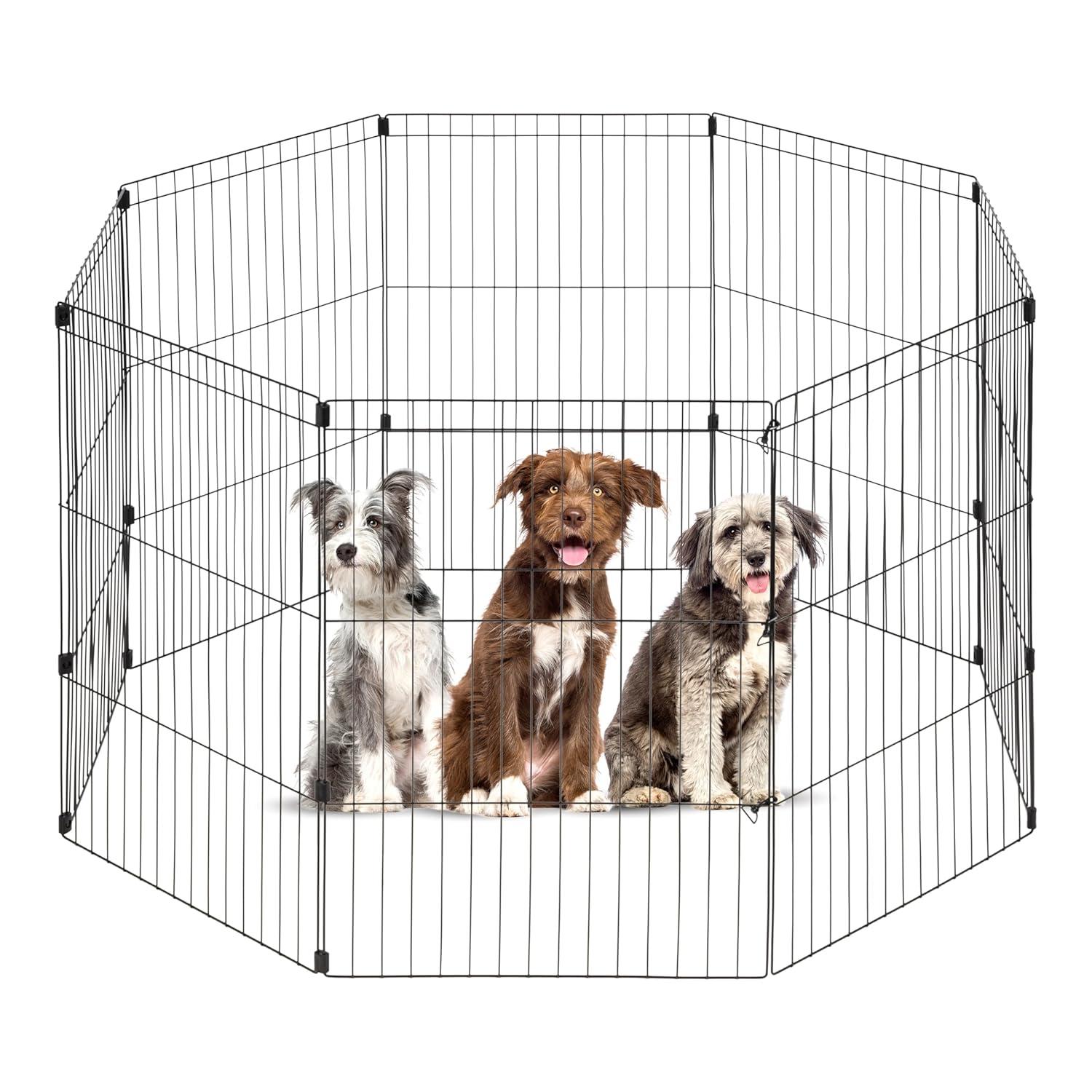IRIS USA 36" Exercise 8 Panel Wire Metal Pet Playpen for Dog,Cat