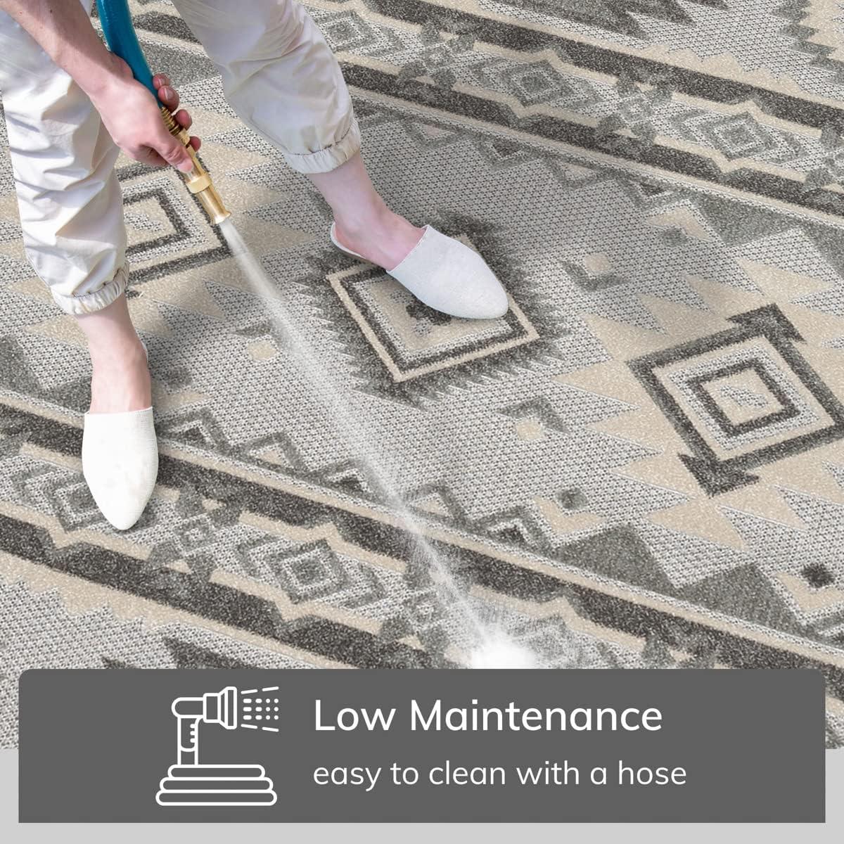 Ebern Designs Dickenson Mamba Geometric Grey Indoor/Outdoor Hi-Lo Area Rug & Reviews | Wayfair