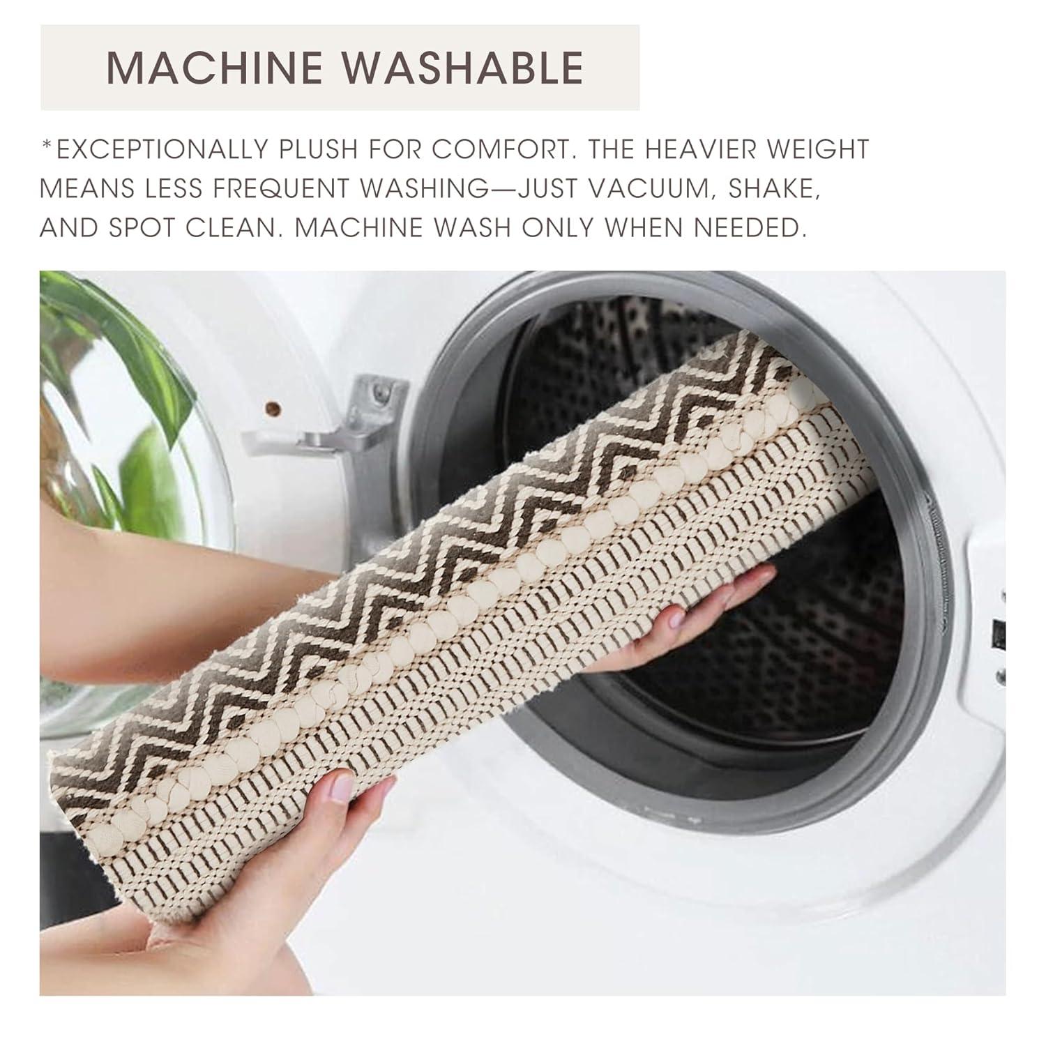 INK+IVY Asher Cotton Blend Bath Rug with Non-Slip Backing