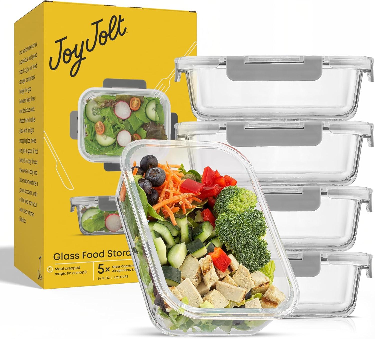 JoyJolt JoyJolt 10-Piece Glass Food Storage Container (Set of 5)