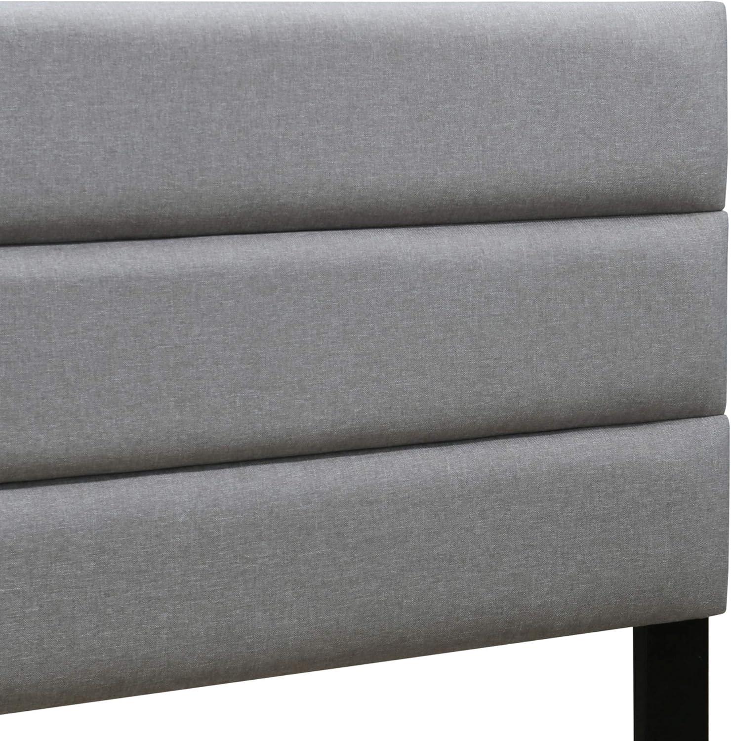 Hudson Upholstered Bed Gray - ClickDecor