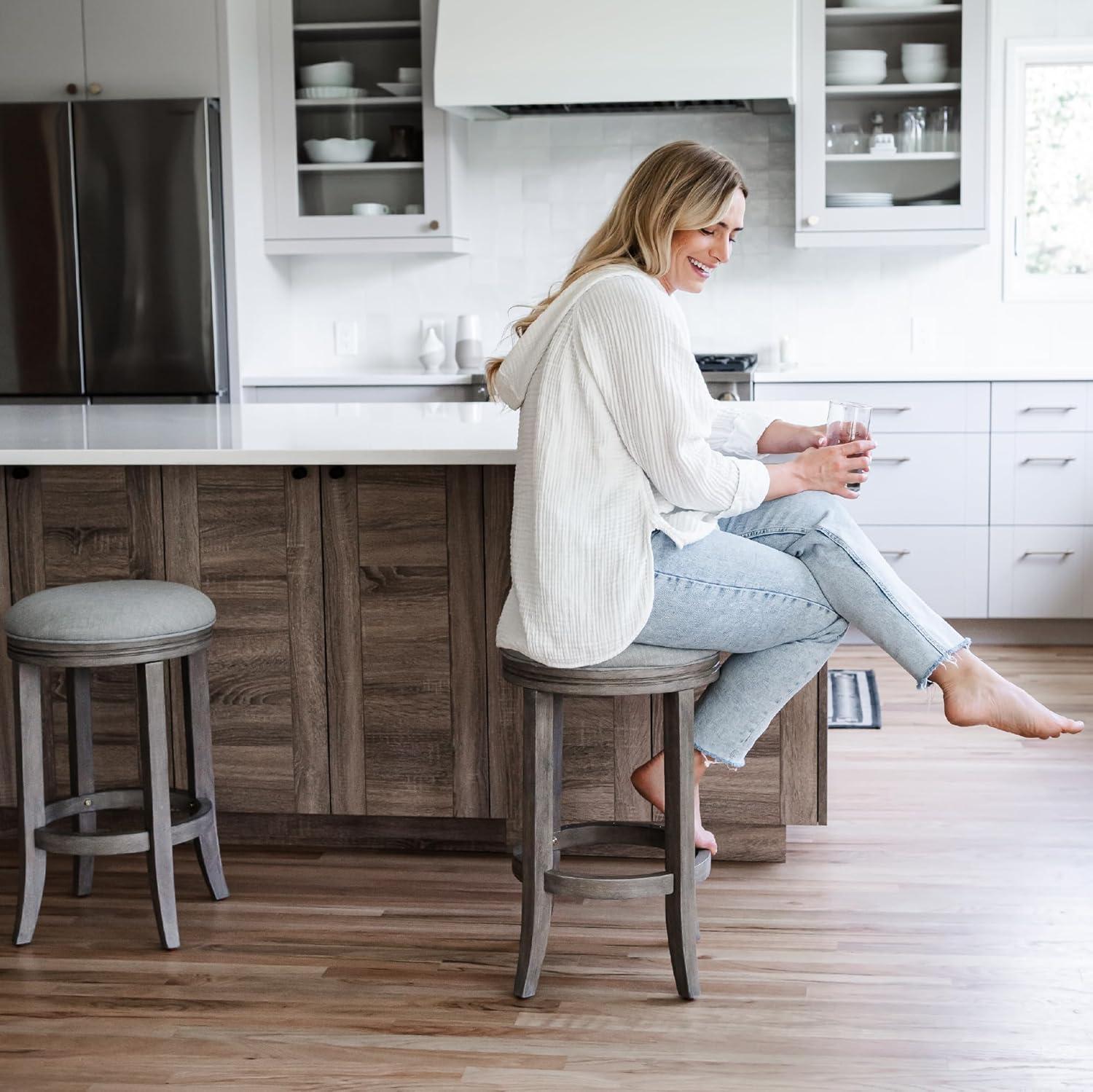 Maven Lane Maven Lane Eva Stool with Fabric Upholstery