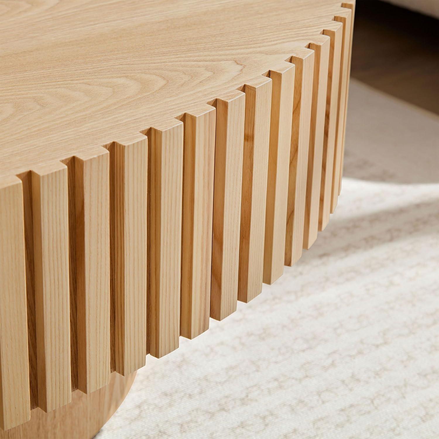 Coffee Table,Modern Coffee Tables for Living Room Bedroom Accent Nesting Tables Side Tables Living Room, Round Coffee Table Natural Finish MDF Side Table,Walnut