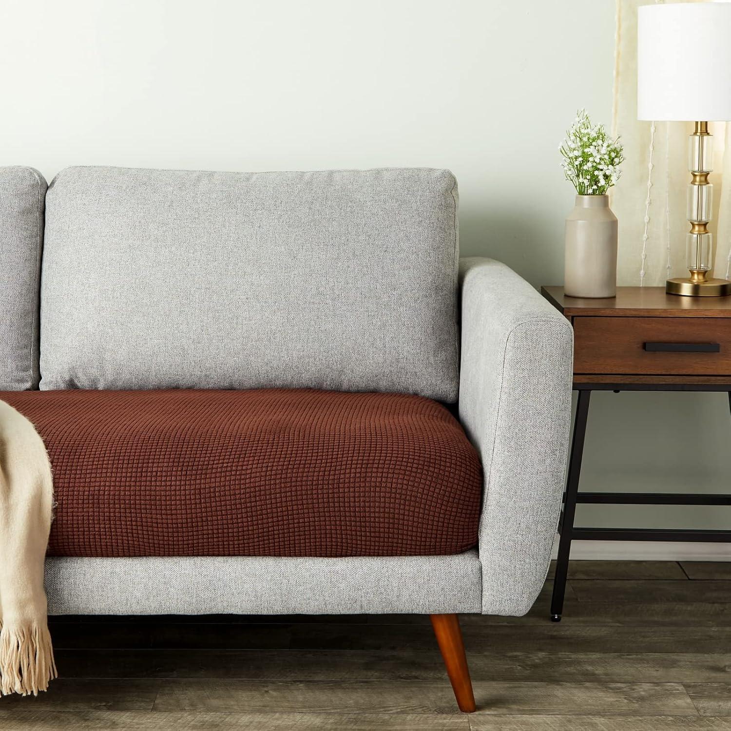 Juvale 2 Pack Stretch Outdoor Cushion Covers for Patio Furniture and Sofas, Reversible (Medium, Grey)