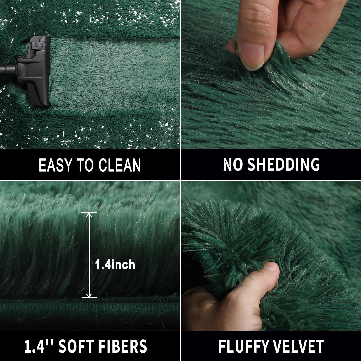 Bailu Fluffy Black Rug for Living Room,5x8 Area Rugs,Thick Plush Shag Rug,Shaggy Rugs for Bedroom,Big Fuzzy Carpet,Comfy Kids Rugs,Large Living Room Rugs,Living Room Decor