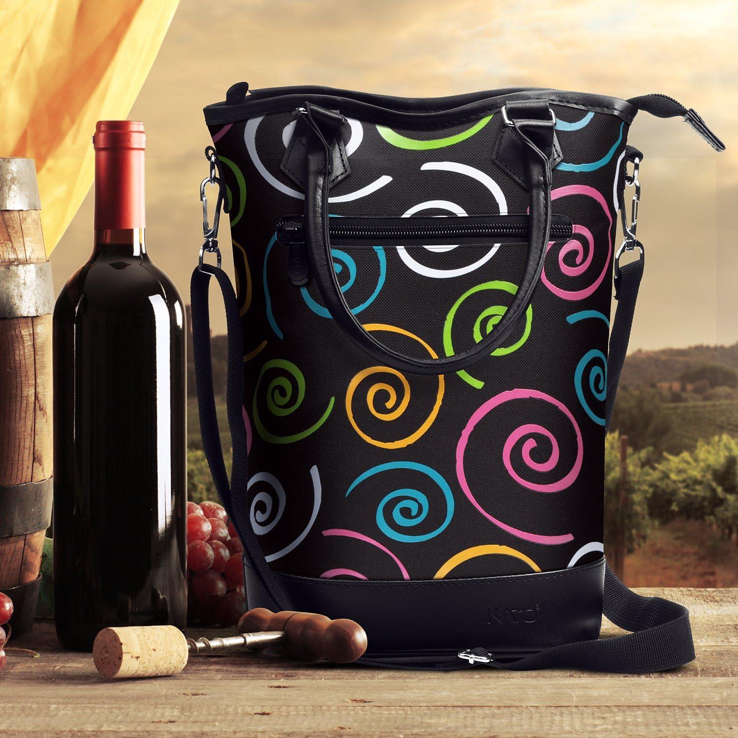 Tirrinia Two Bottle Carrier, Insulated Bottle Wine Carrier, Great Wine Lover Gift