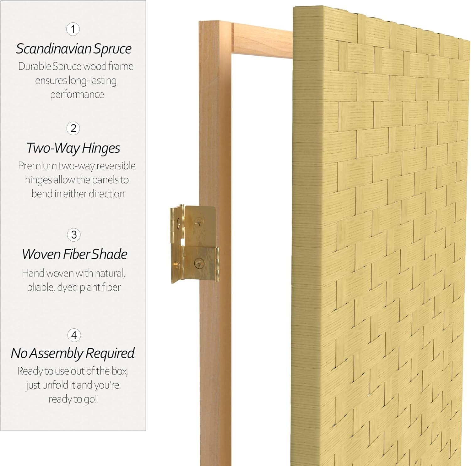 Handmade Woven Fiber 6-panel 6-foot Frameless Room Divider (China) Dark Beige