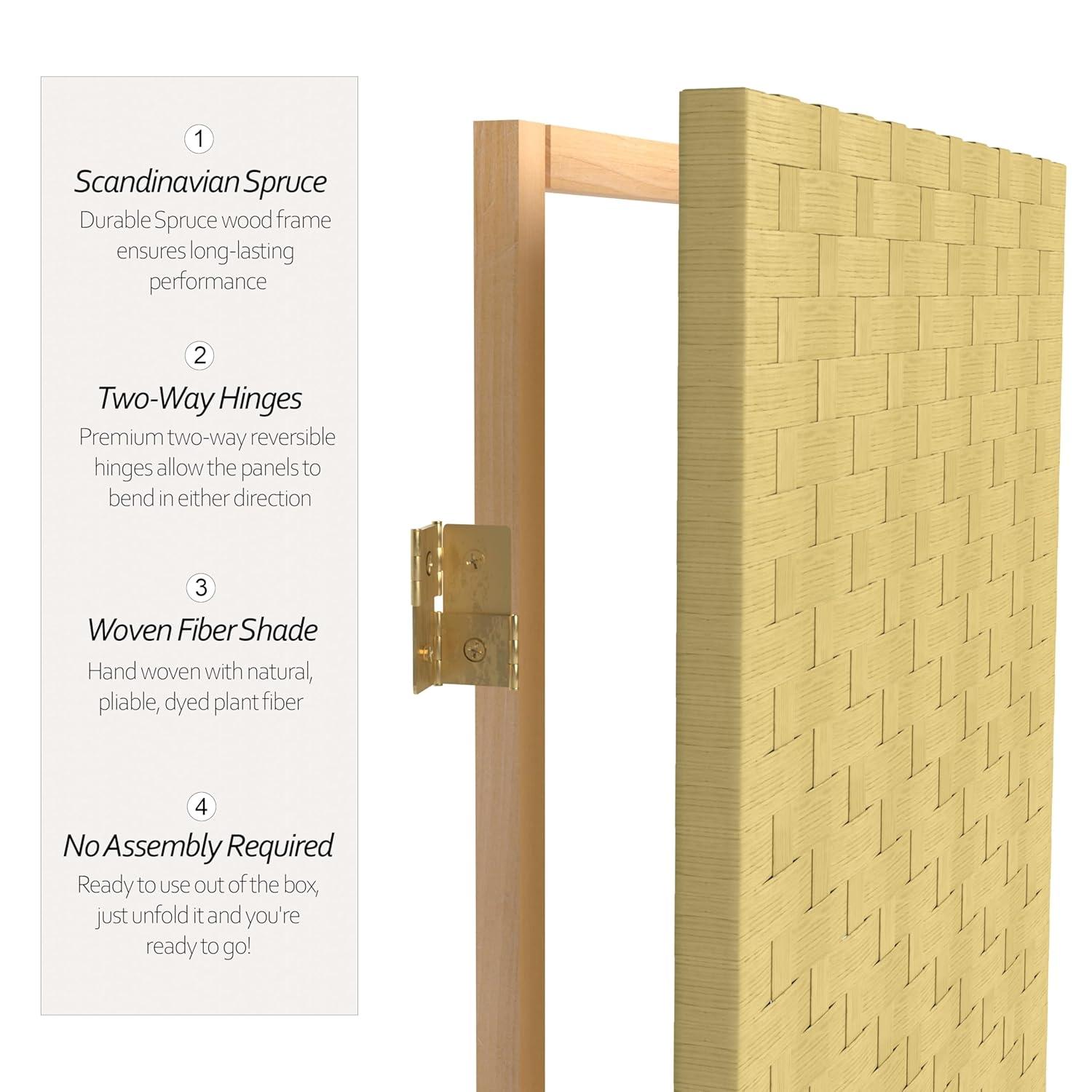 Handmade Woven Fiber 6-panel 6-foot Frameless Room Divider (China) Dark Beige