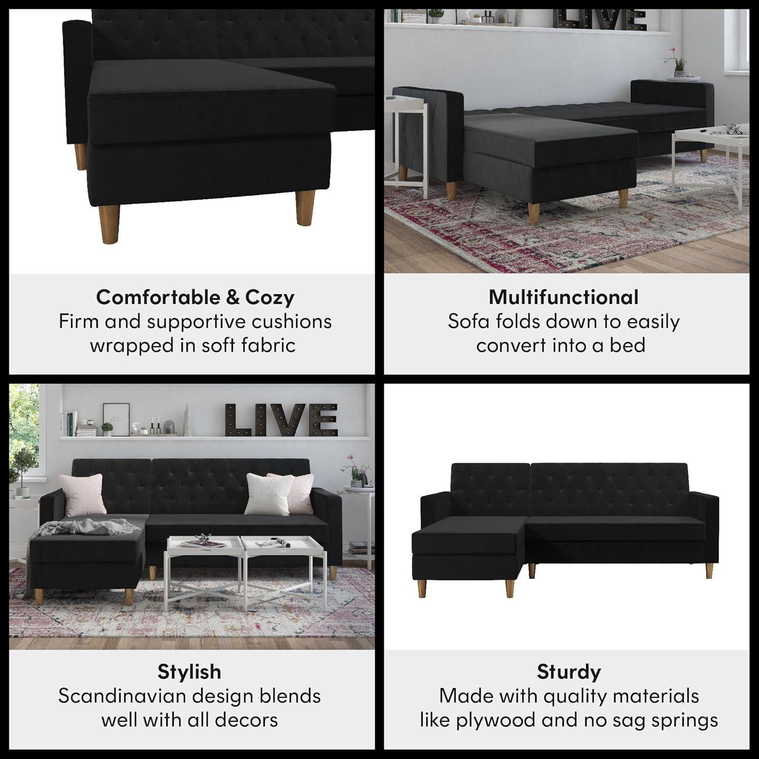 Liberty Upholstered Reversible Chaise Sectional with Storage