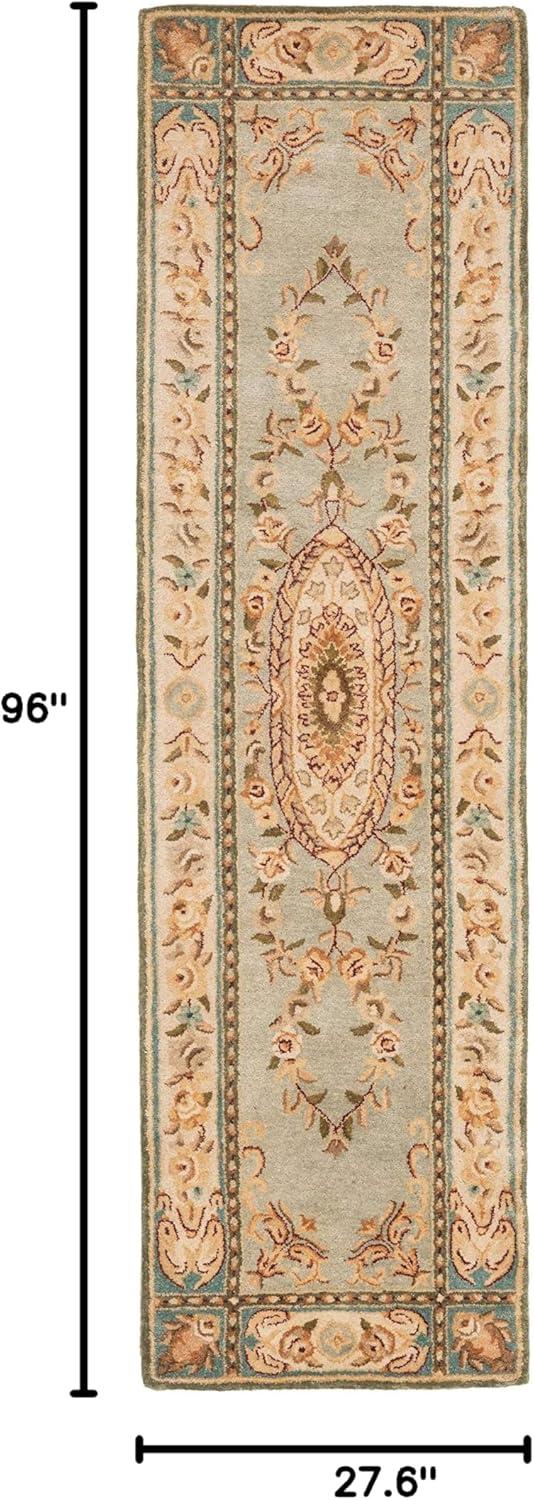 SAFAVIEH Bergama Cromwell Oriental Wool Area Rug, Light Blue/Ivory, 2' x 3'
