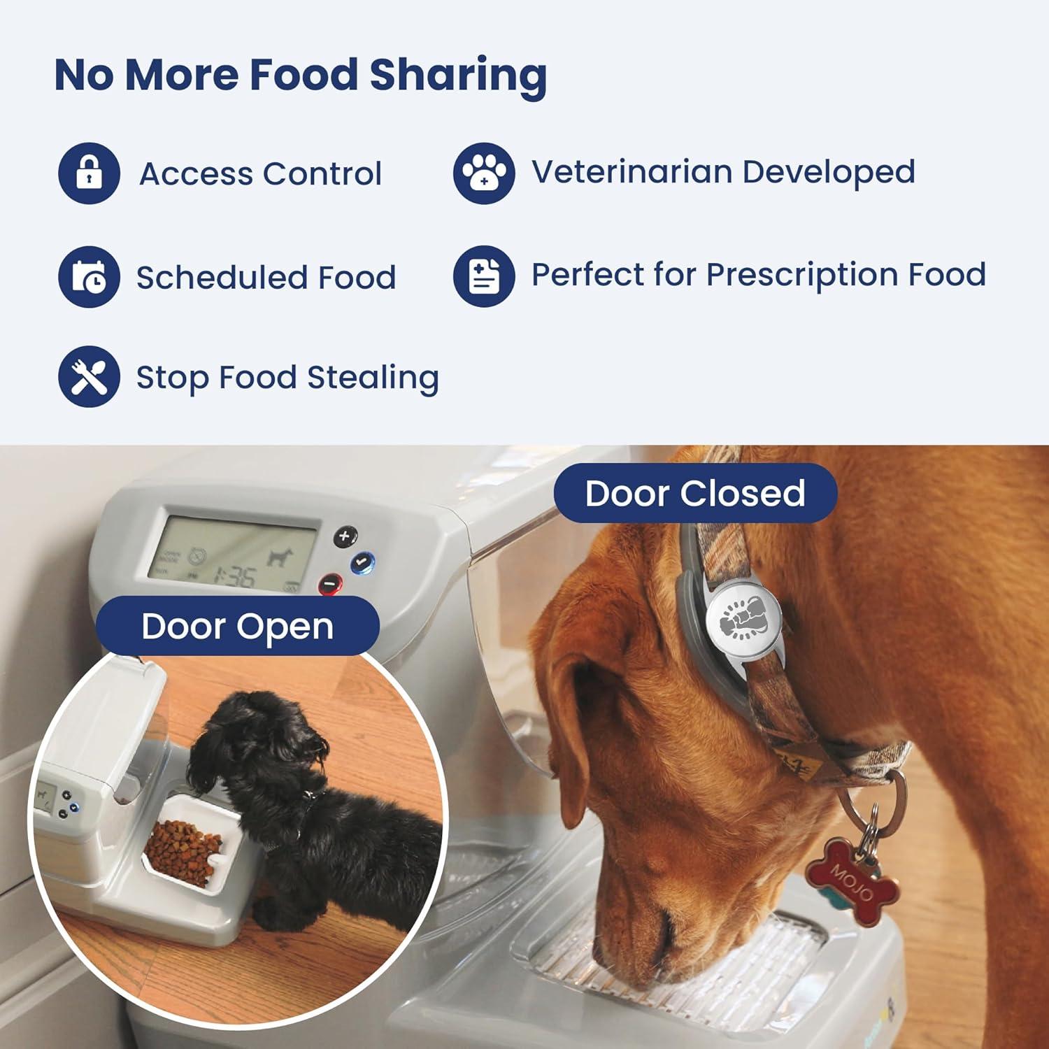 PortionPro Rx Automatic Pet Feeder with Active RFID Technology - Prevents Food Stealing, Perfect for Prescription Diets, Schedules Meals for Multiple Pets (Cats & Dogs)