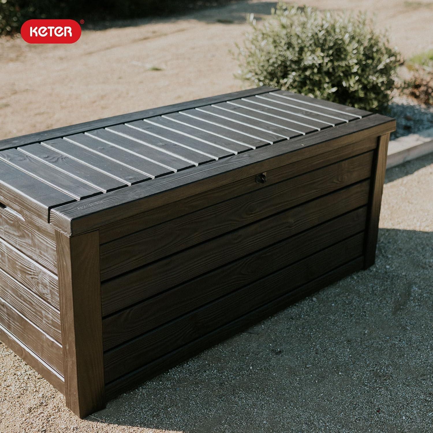 Keter Keter Westwood 150 Gallon Large Durable Resin Outdoor Storage and Organization Deck Box For Patio Furniture and Supplies