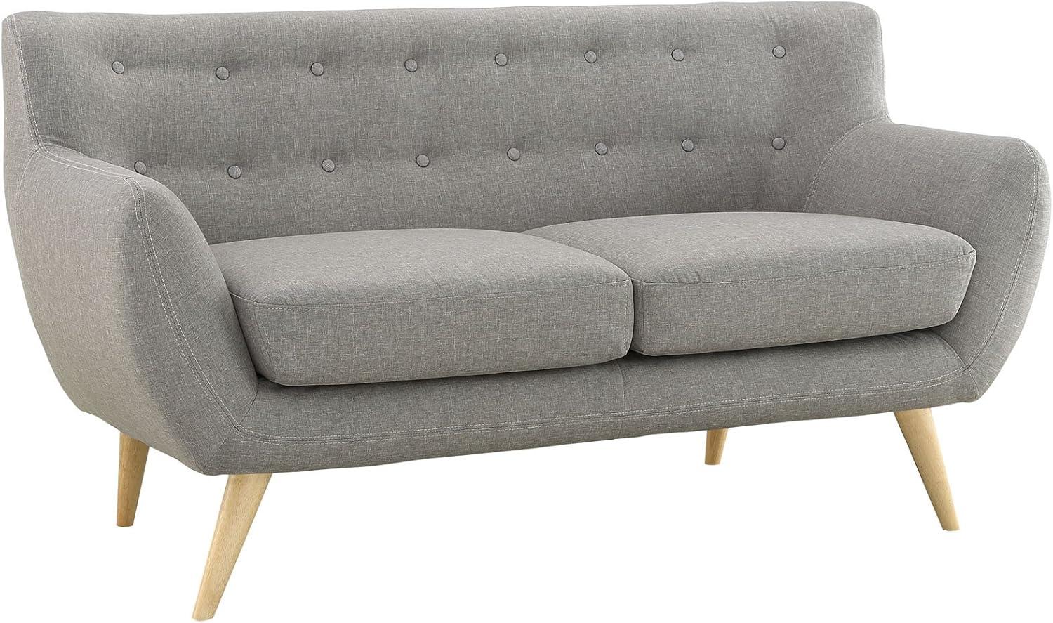 Modway Remark Upholstered Fabric Loveseat in Light Gray