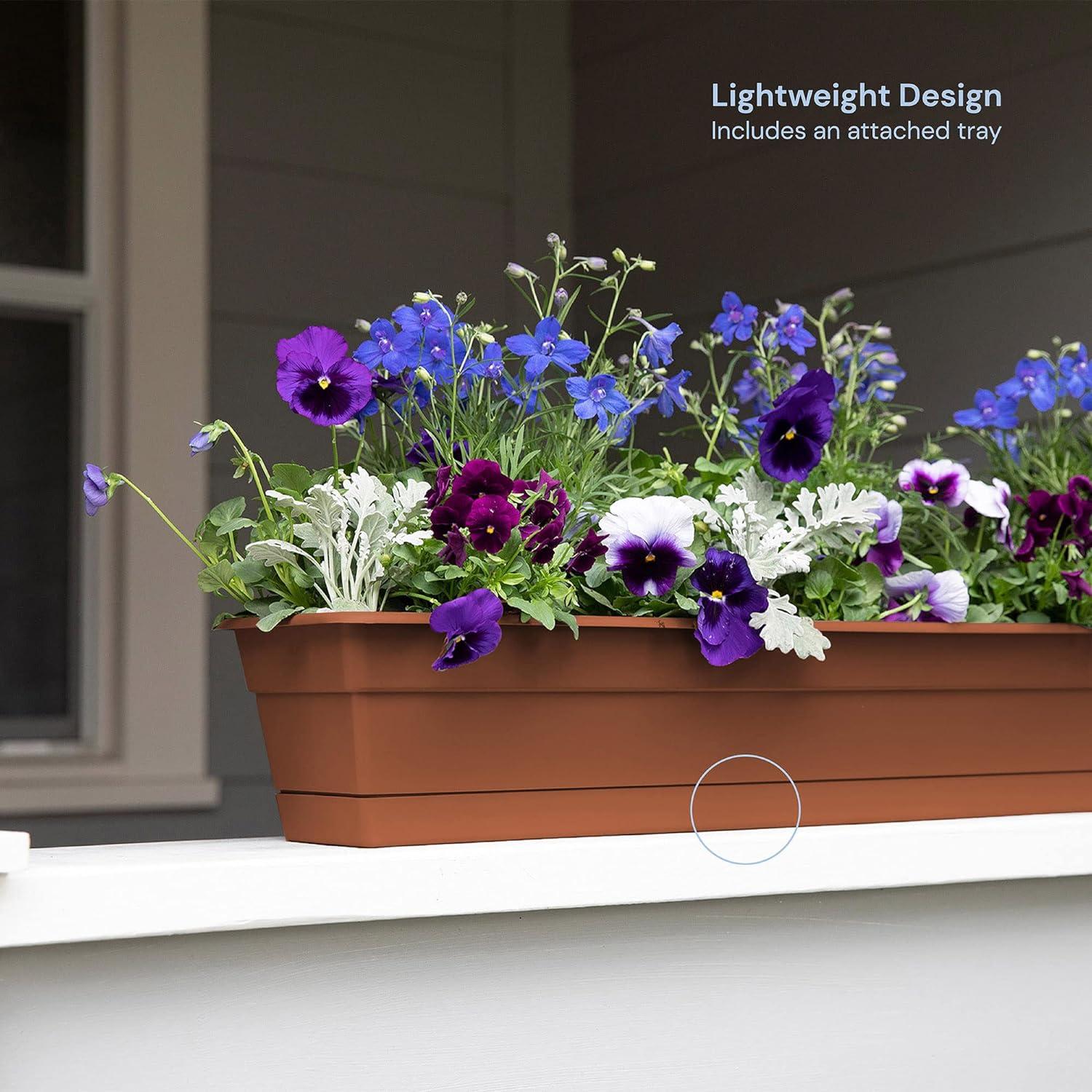 Bloem 24-in Wide Dura Cotta Resin Window Box Planter - Terra Cotta Color