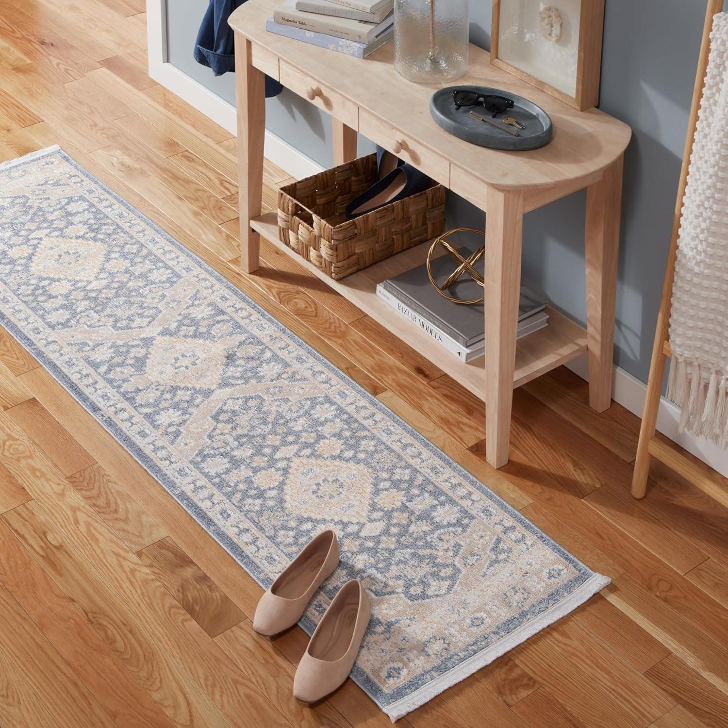 TOWN & COUNTRY EVERYDAY Rein Center Medallion Everwash Non-Slip Backing Washable Area Rug