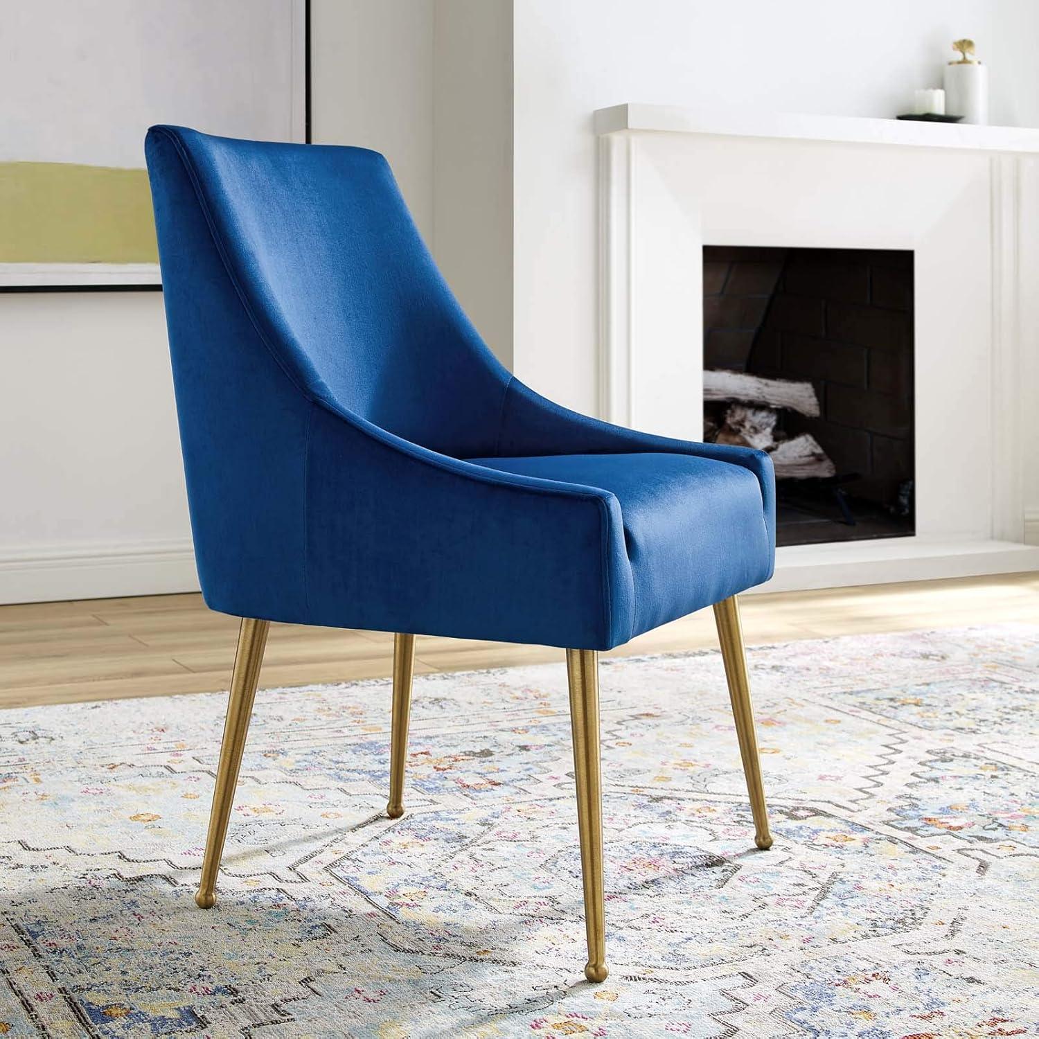 Discern Performance Velvet Dining Chair with Brushed Gold Legs - Modway