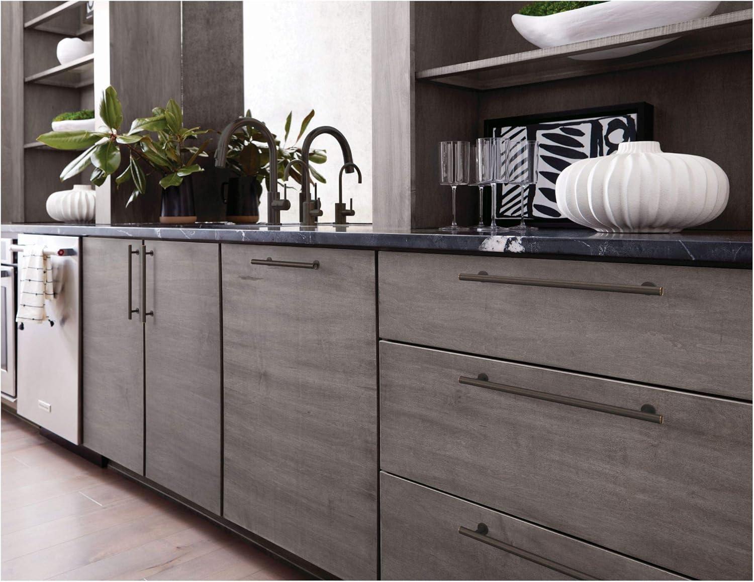 Amerock Radius 10-1/16 inch (256mm) Center-to-Center Satin Nickel Cabinet Pull