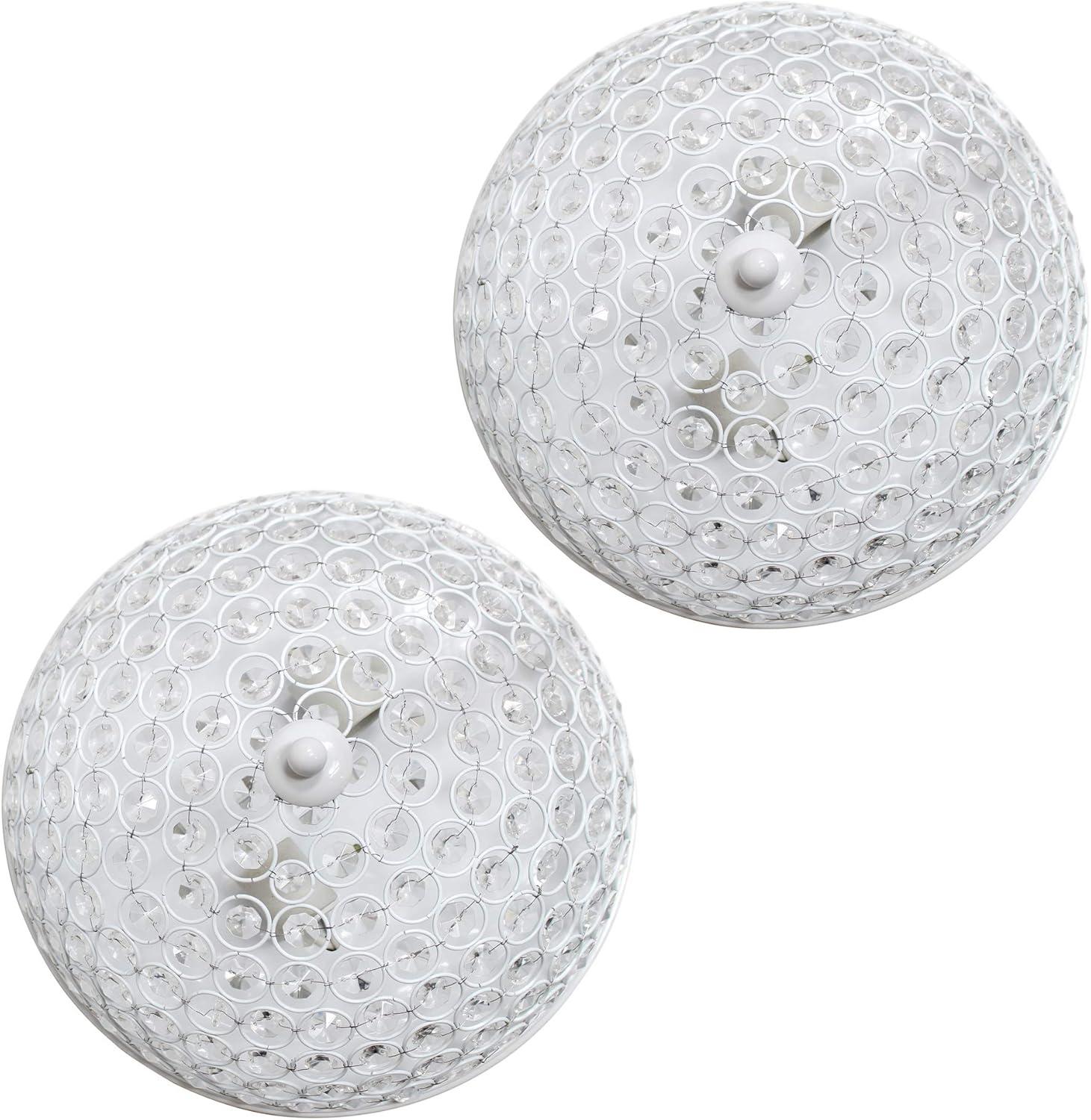 Set of 2 13" Elipse Crystal Flush Mount Ceiling Lights - Elegant Designs