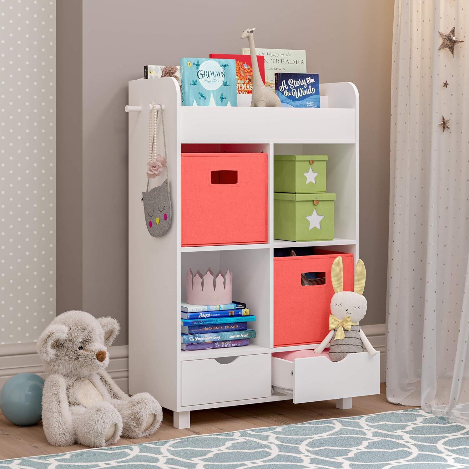 Kids' Book Nook Collection Cubby Storage Cabinet and Bookrack with 2 Bins - RiverRidge