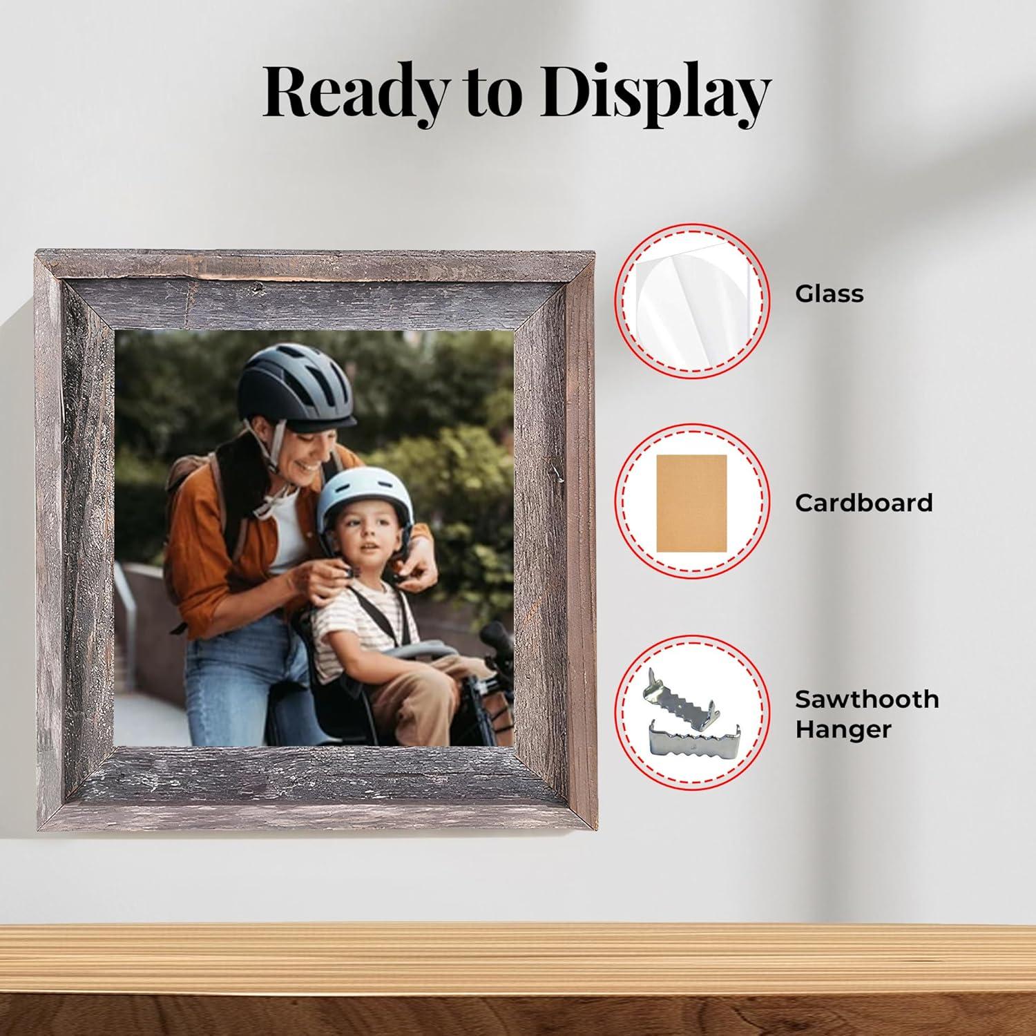 Kattan Weathered Gray Wood Beveled Picture Frame