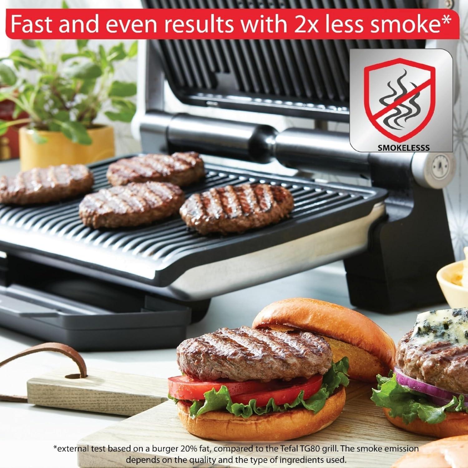 T-Fal OptiGrill Indoor Electric Grill with Removable, Dishwasher Safe Nonstick Plates