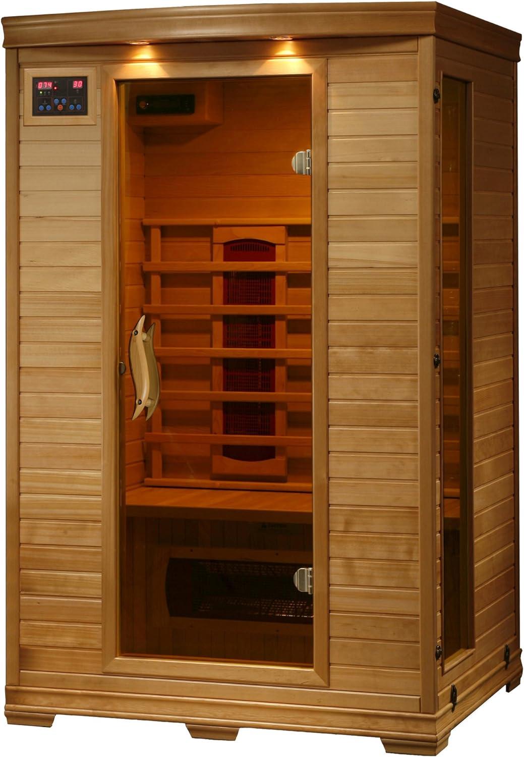 Deluxe 2-Person Hemlock Infrared Sauna with Ceramic Heaters