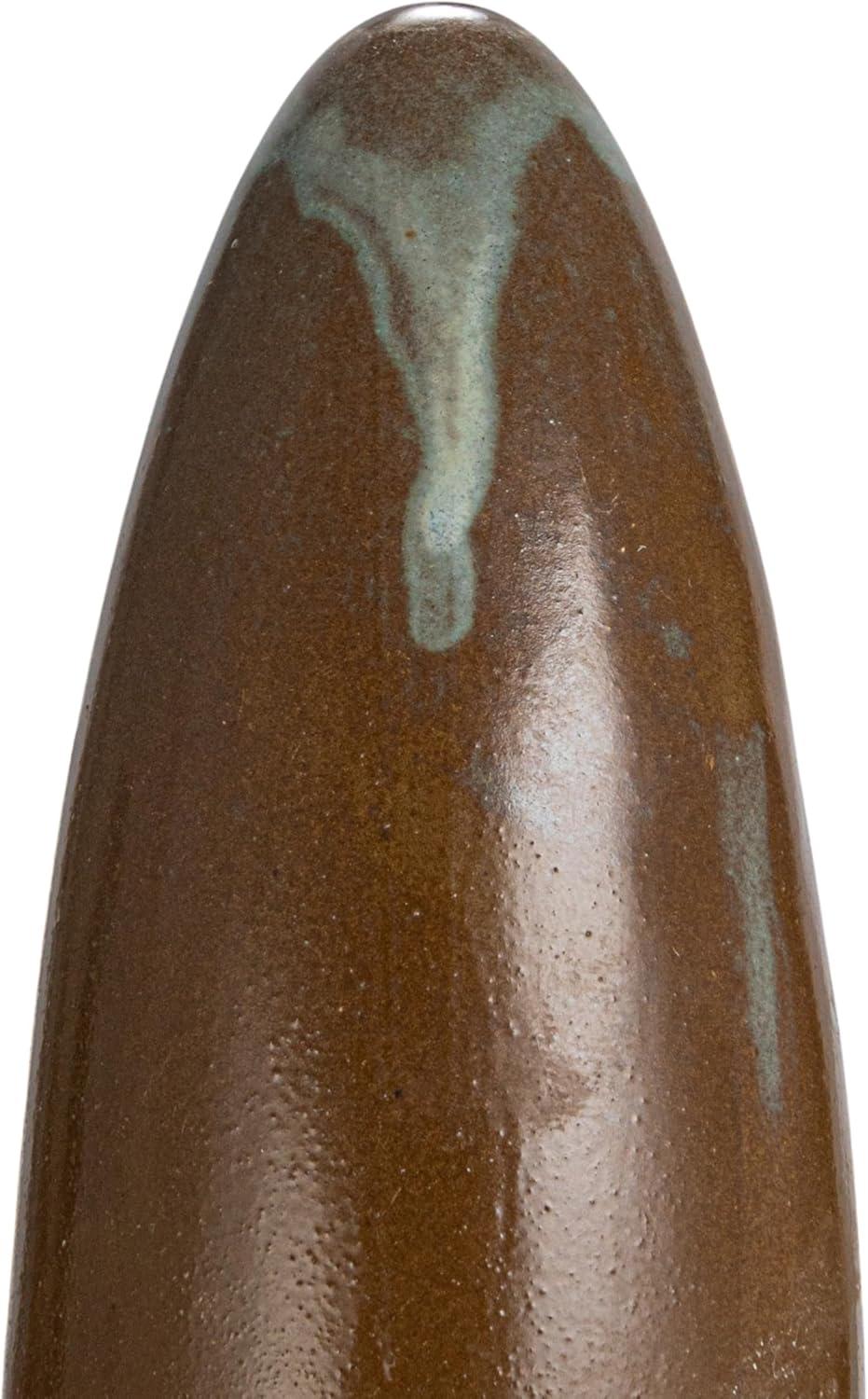 Small Brown and Cream Ceramic Mortar and Pestle