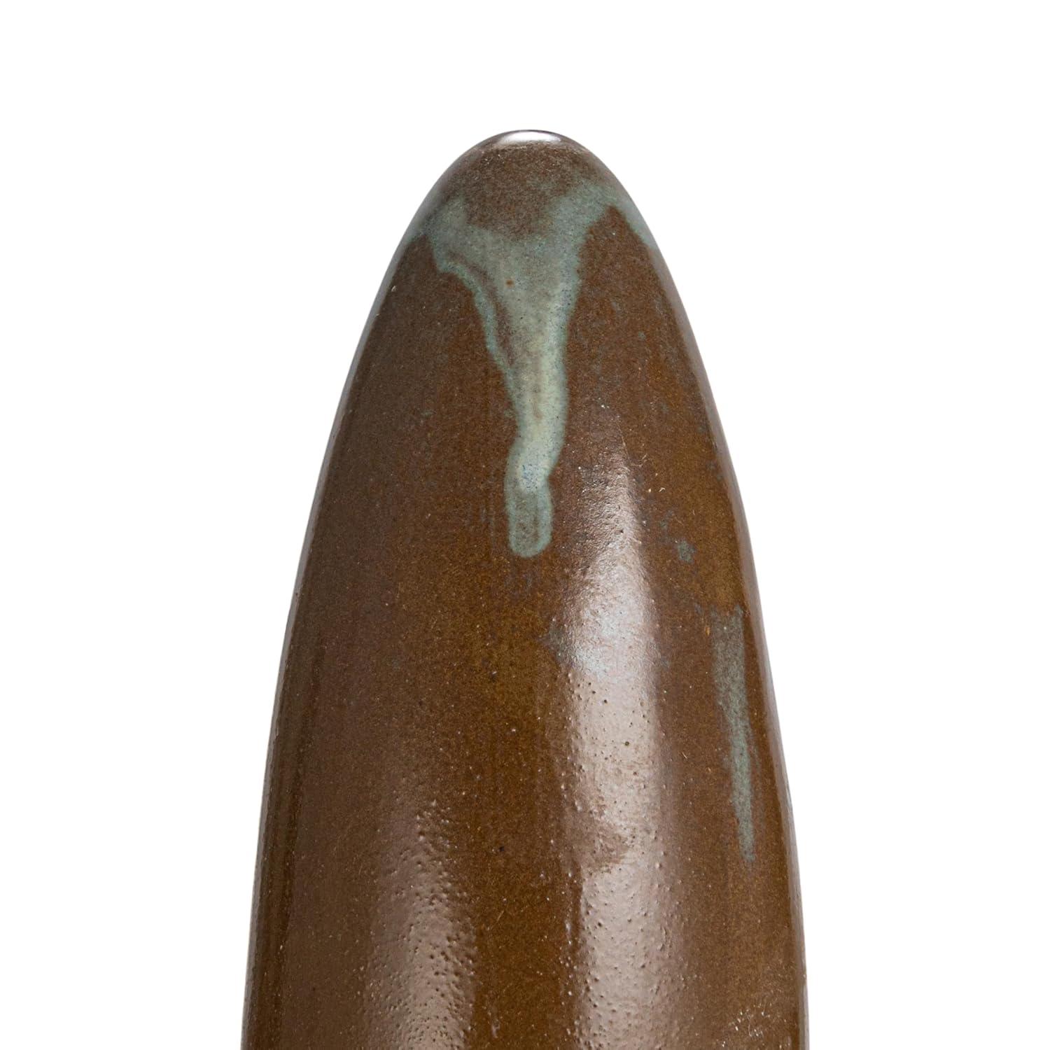 Small Brown and Cream Ceramic Mortar and Pestle