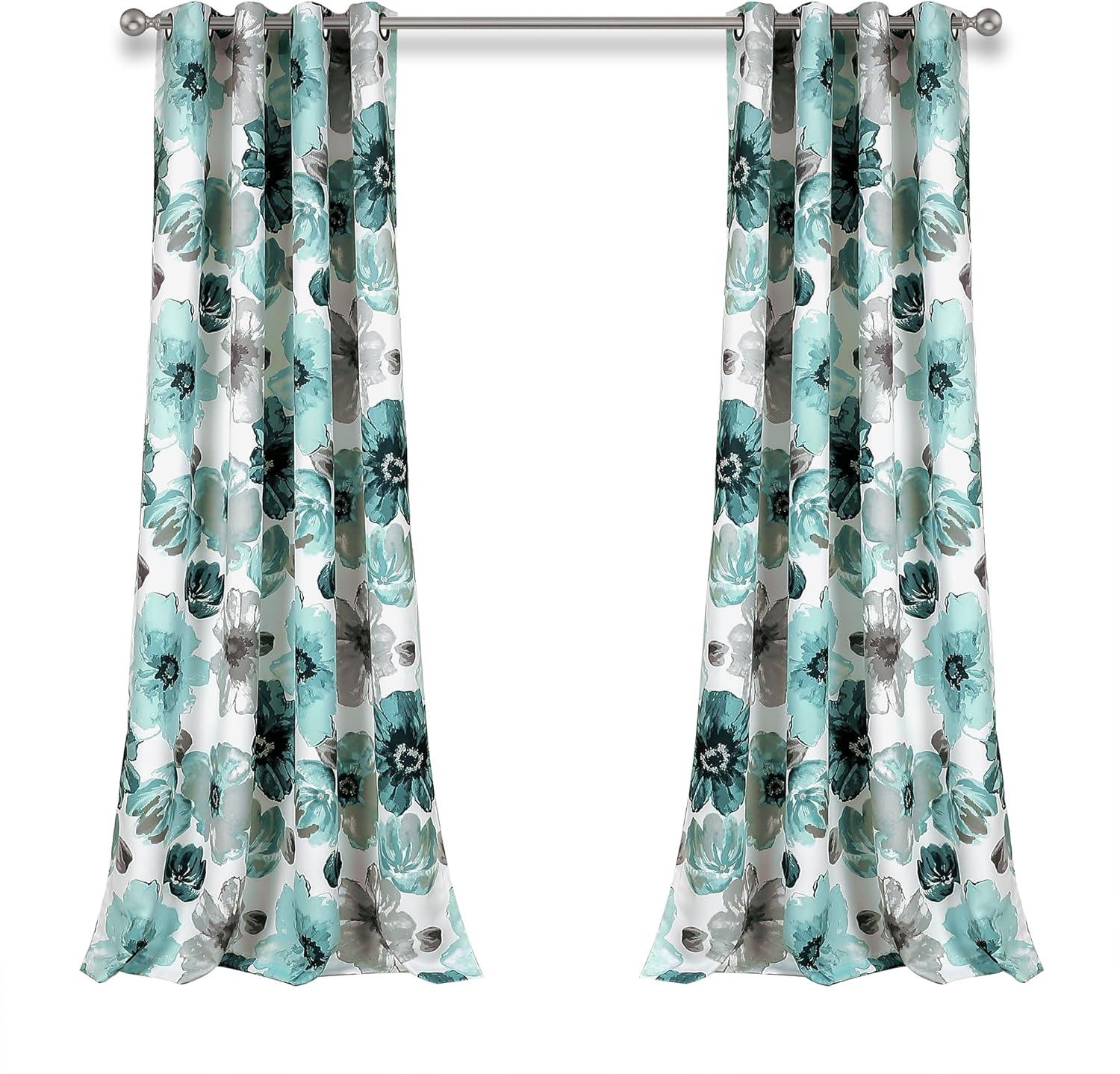 Lush Decor Leah Polyester Room Darkening Curtain Pair (Set of 2)