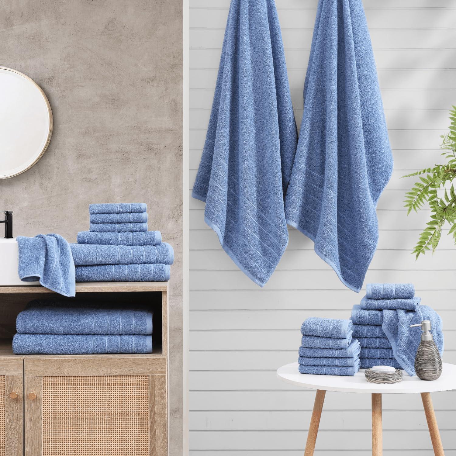 Cerulean Blue 8-Piece Cotton Towel Set