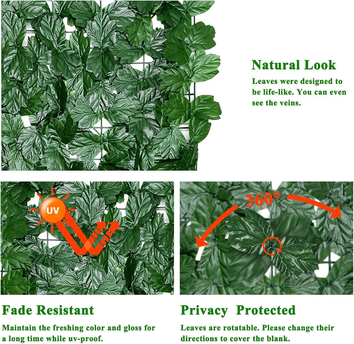 GOTGELIF® 39"x157" Ivy Privacy Fence Screen,Faux Ivy Leaf Artificial Hedges Fence,Greenery Wall Panel Decoration for Garden, Decor, Balcony, Patio, Indoor