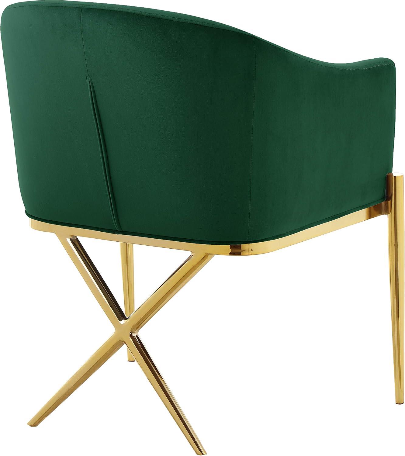 Meridian Furniture Xavier Modern 19.5"H Velvet Dining Chair in Green