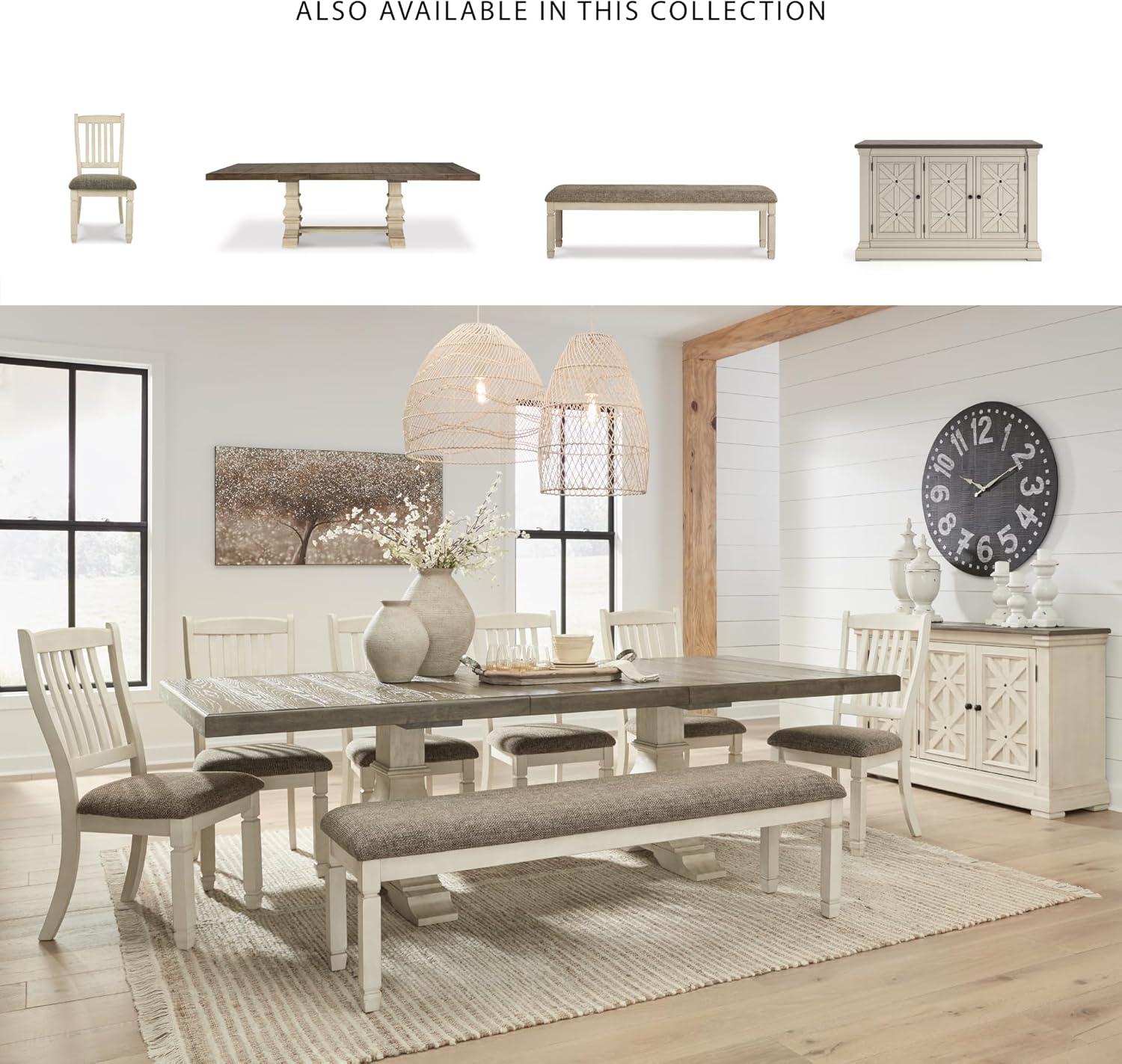 Signature Design by Ashley Casual Bolanburg 65" Dining Bench, Antique Cream/Brown