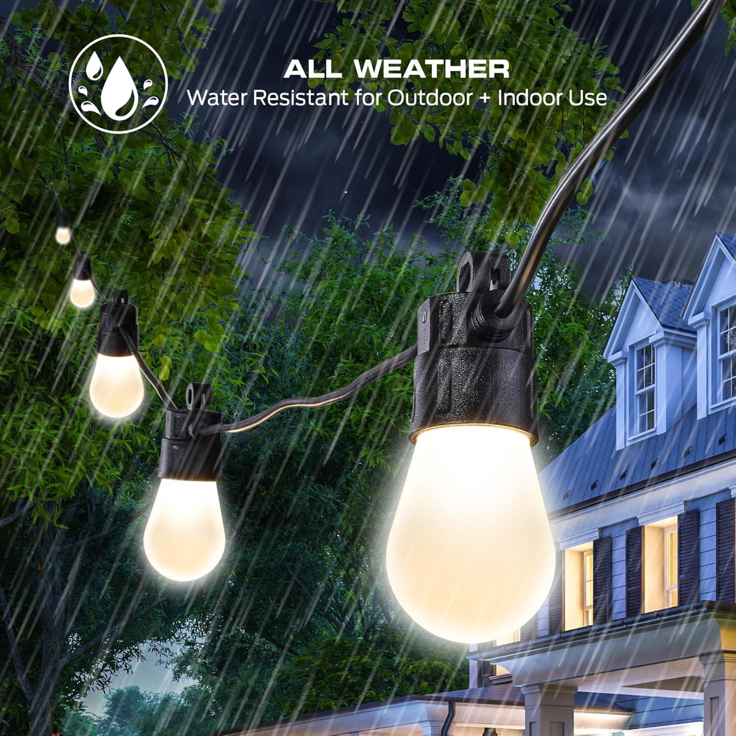 Monster Smart Weather Resistant Sound Reactive Multicolor 24 ft String Lights, 12 LED Lights, Wifi Mobile App & Voice Control, RGB + IC Flow, Corded Electric