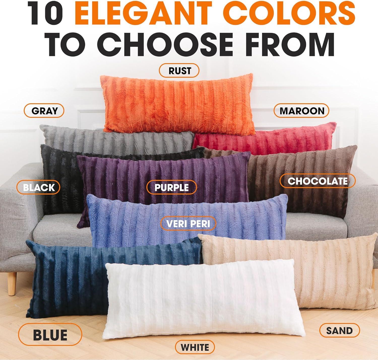 Cheer Collection Faux Fur Throw Pillow