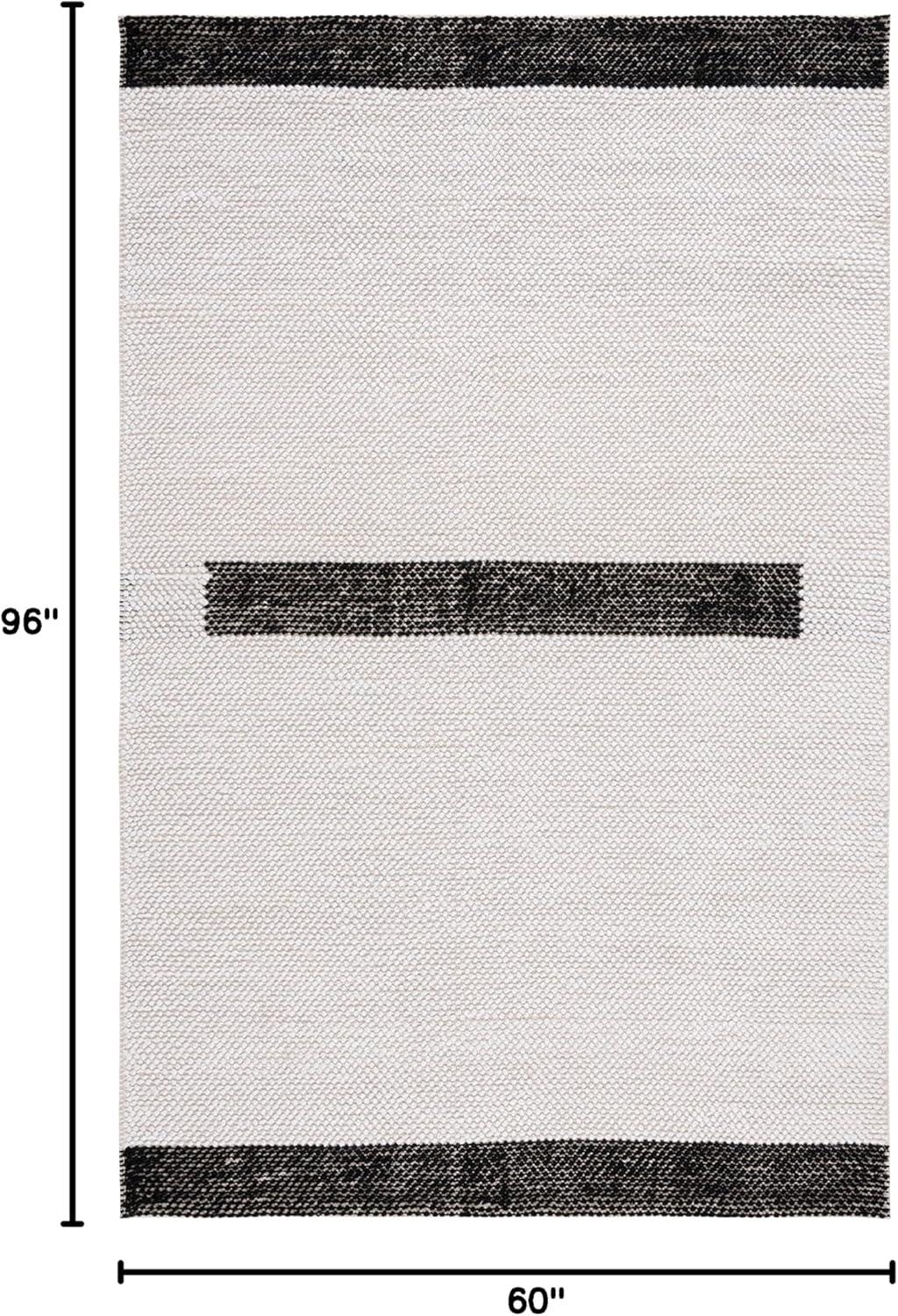 Natura NAT324 Flat Weave Indoor Area Rug - Ivory/Black - 5'x8' - Safavieh