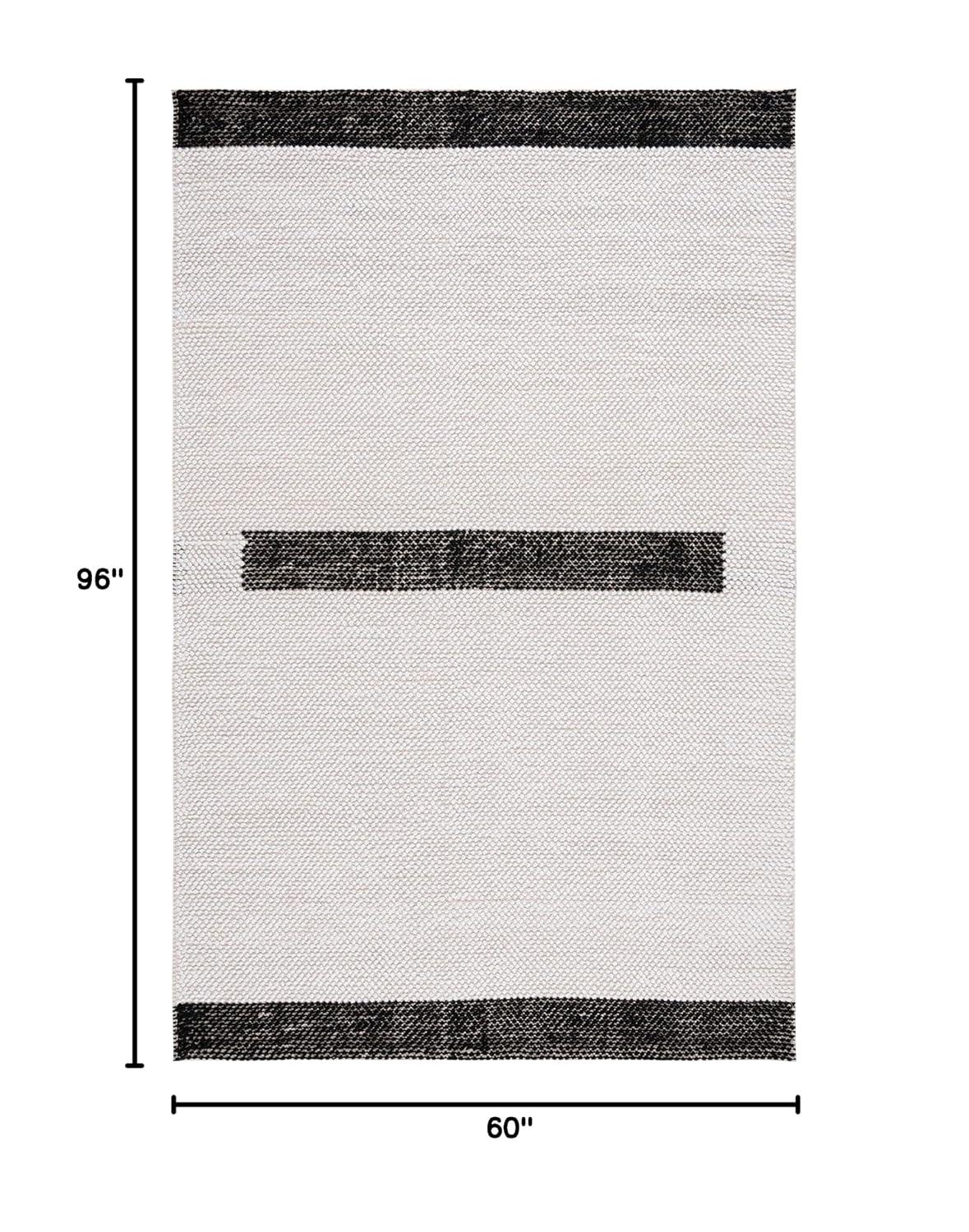 Natura NAT324 Flat Weave Indoor Area Rug - Ivory/Black - 5'x8' - Safavieh