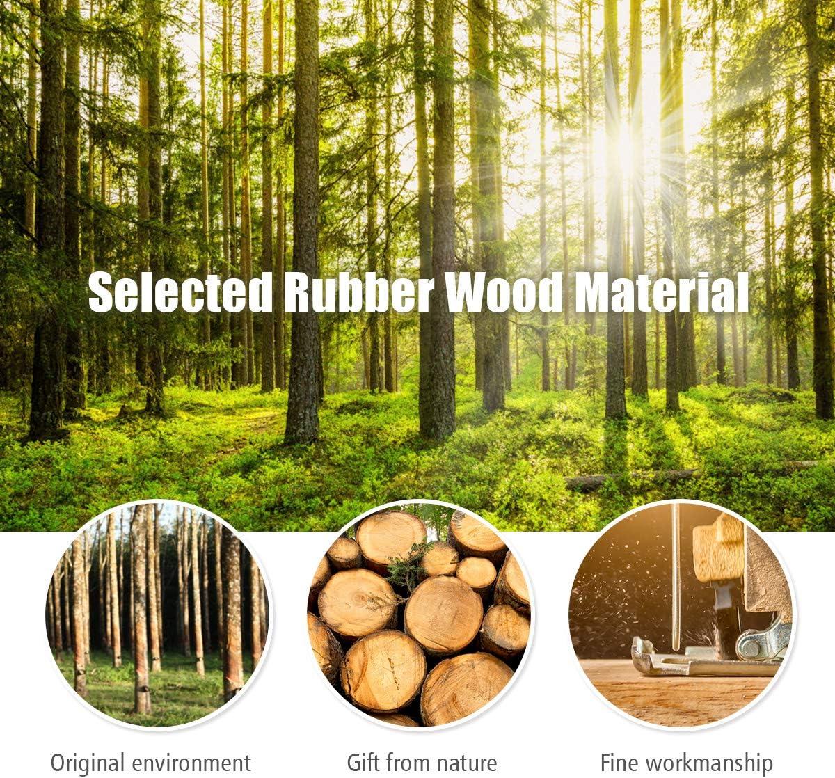 Wood Coat Rack Freestanding, Entryway Height Adjustable Coat Stand with 9 Hooks & Stable Tri-Legged Base, Rubber Wood Coat Tree Hall Tree Coat Hanger Stand for Home Office Hall Entryway, Black