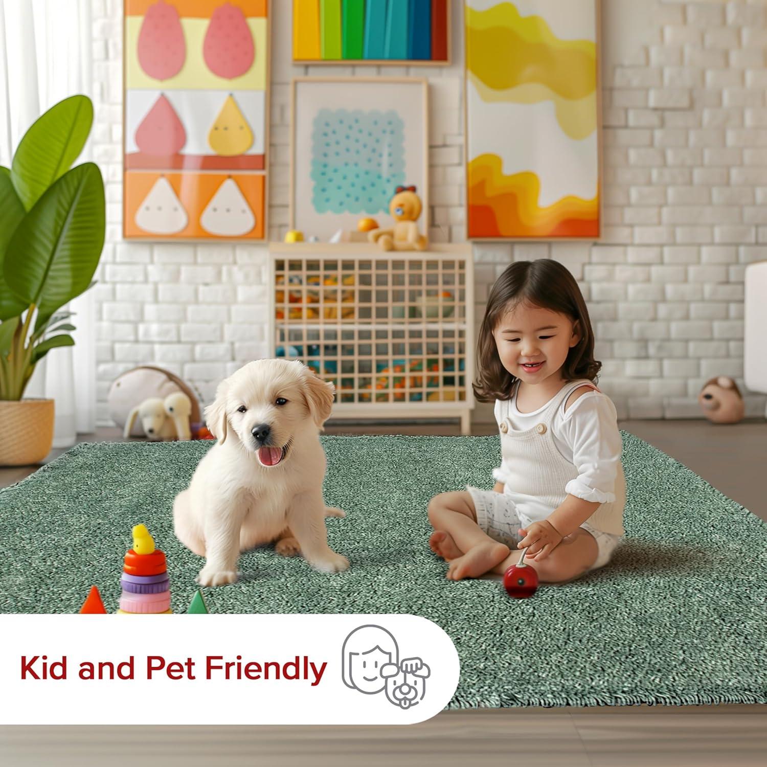 Nuloom Kara Solid 7x9 Shag Indoor Area Rug for Living Room Bedroom Dining Room Nursery, Beige