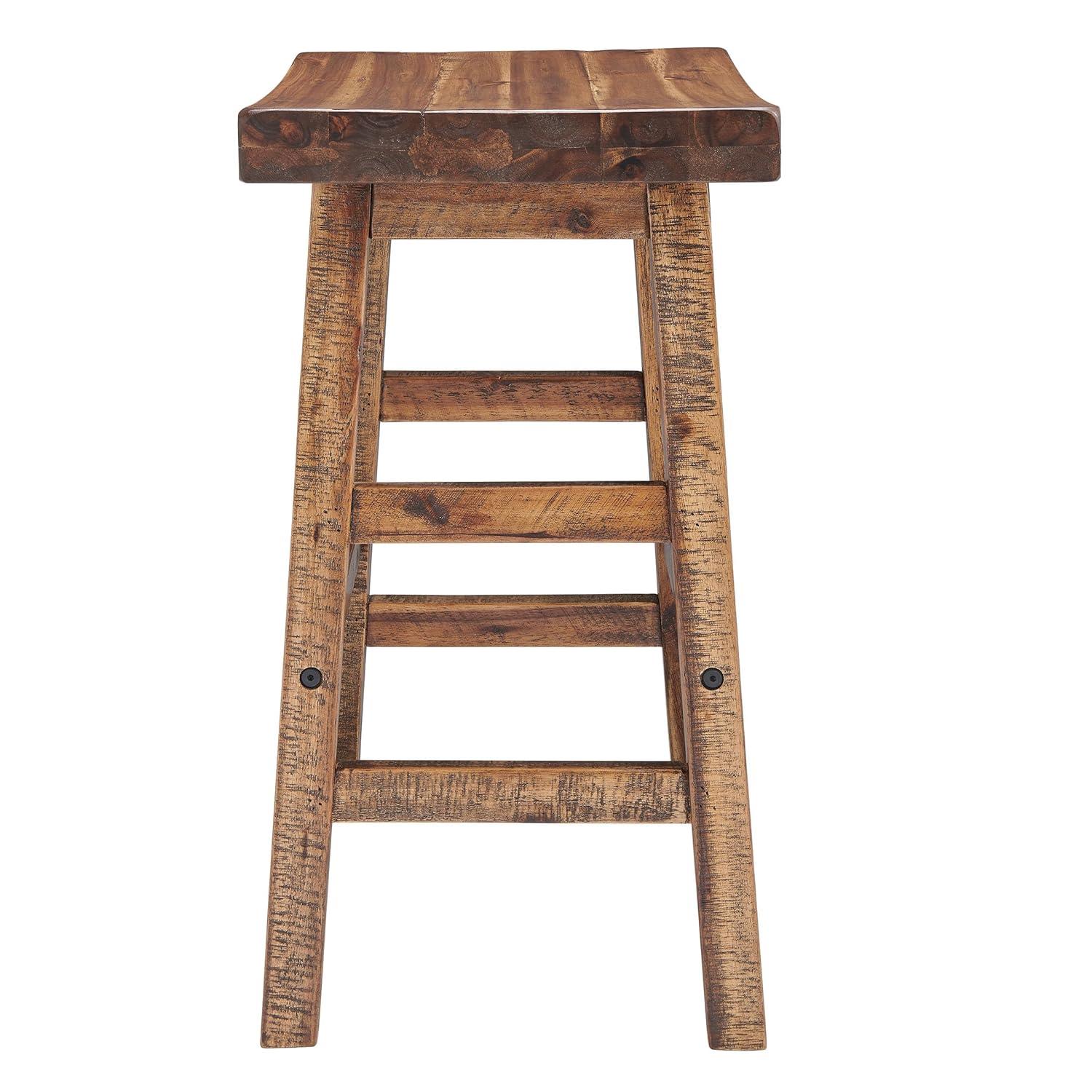 26" Durango Industrial Wood Counter Height Barstool Dark Brown - Alaterre Furniture
