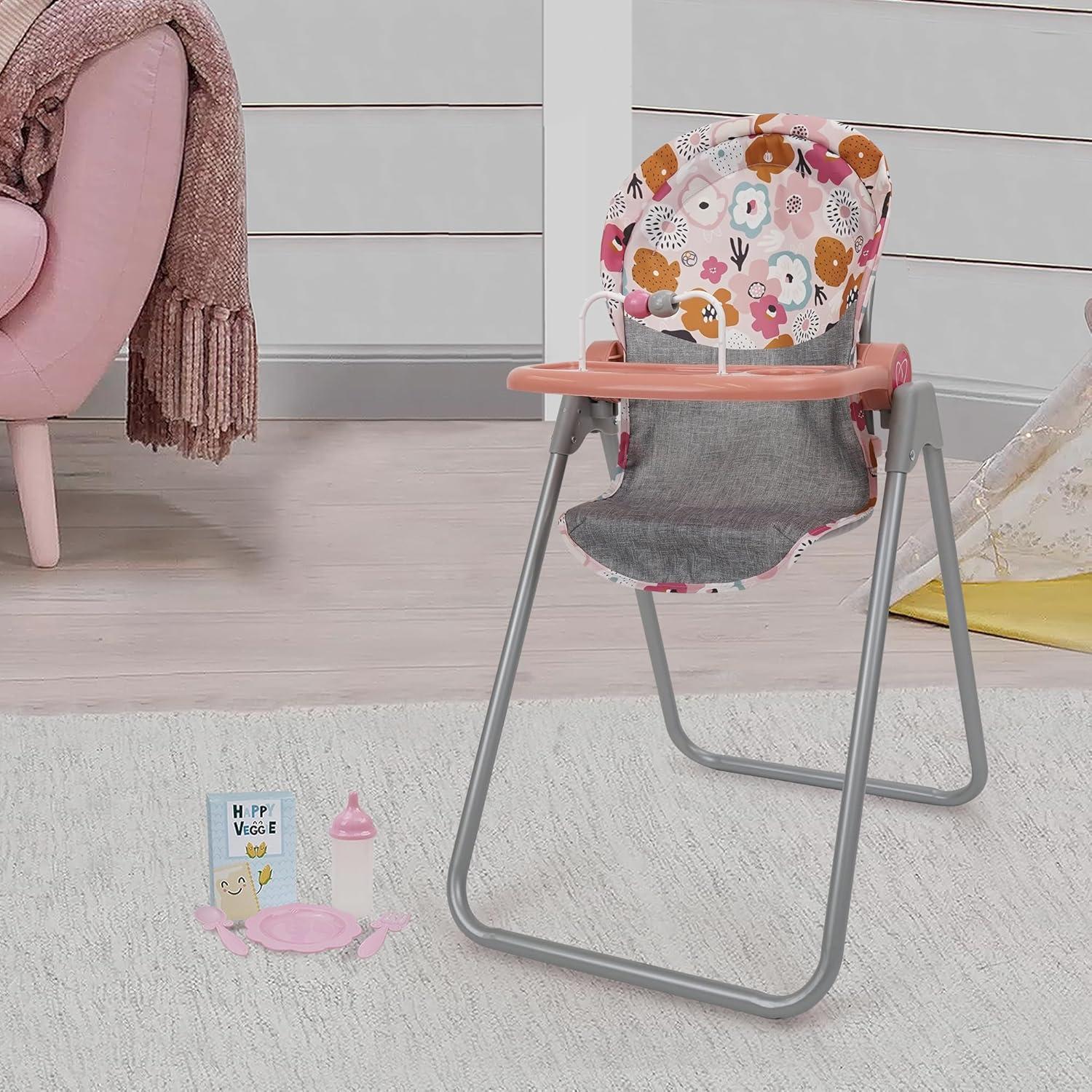 509 Crew: Melange Flora - Foodie Doll Highchair - 5pc Feeding Accessories,3+
