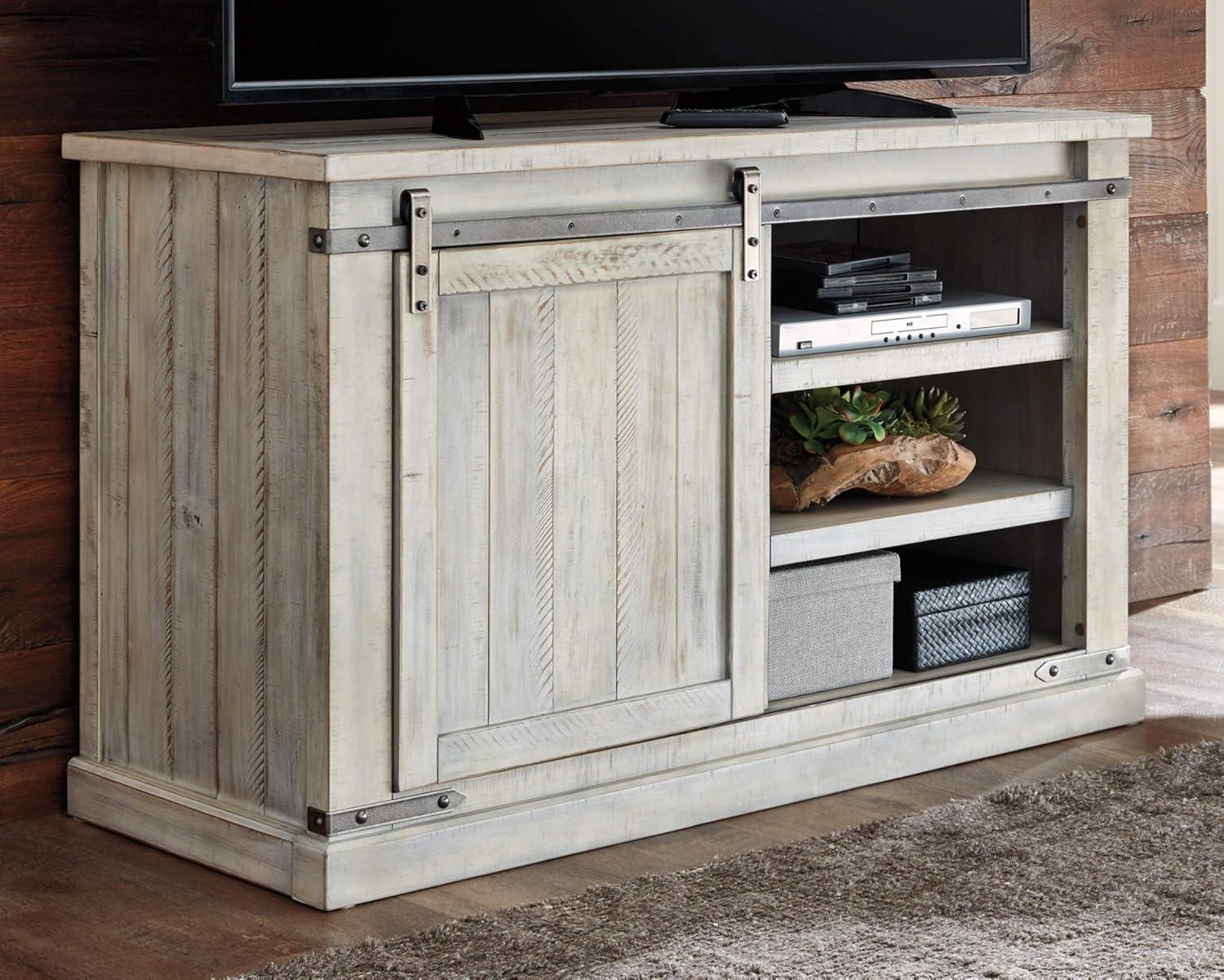 Modern Farmhouse 50" Gray TV Stand with Sliding Barn Doors