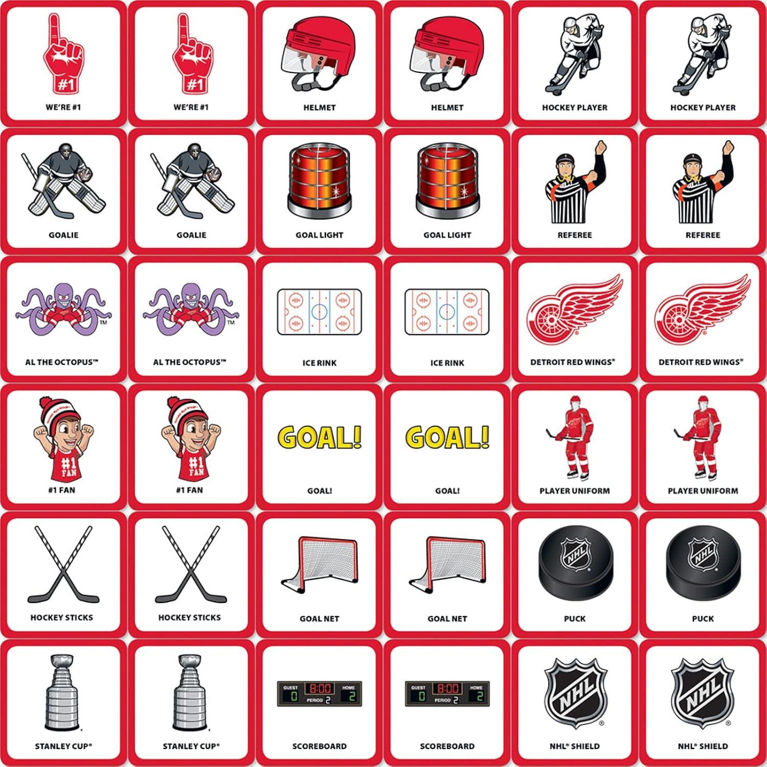 Detroit Red Wings Kids Matching Game with NHL Symbols