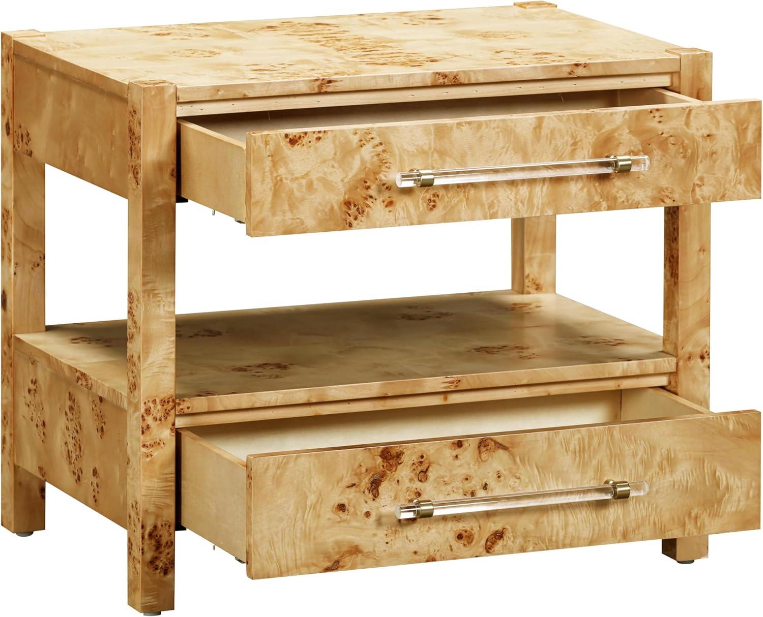 TOV Furniture Brandyss Natural Burl Nightstand