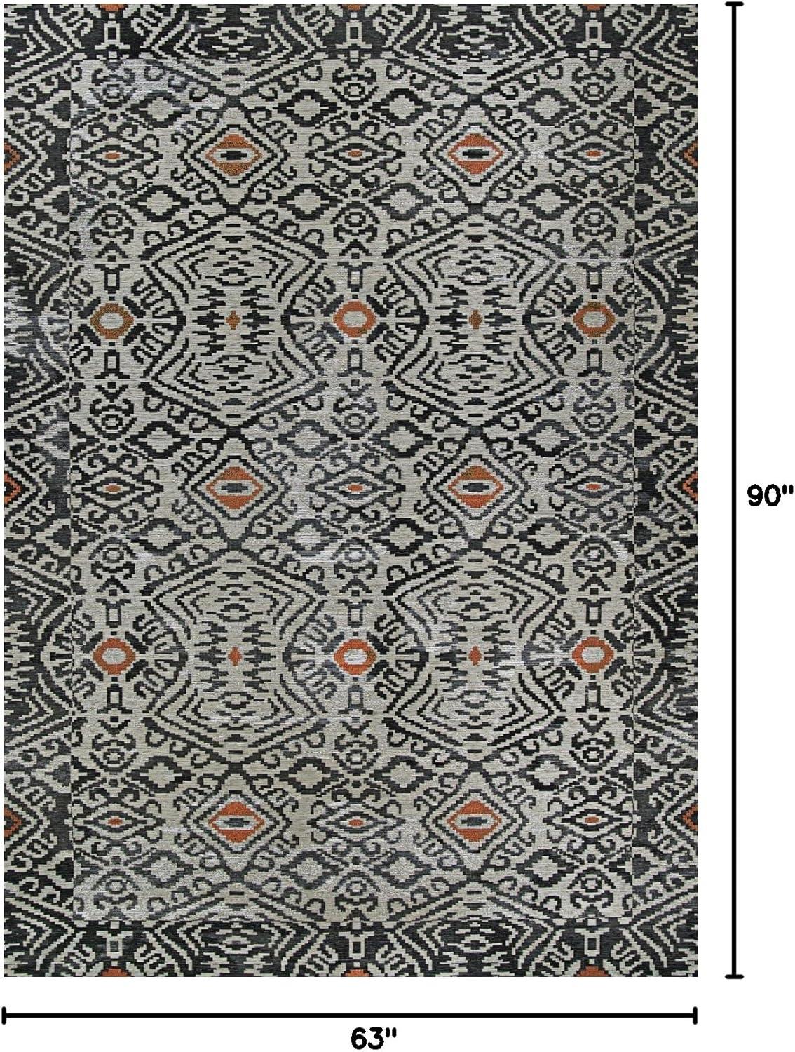 Dolce Transitional Smoke Gray 5' x 8' Synthetic Area Rug