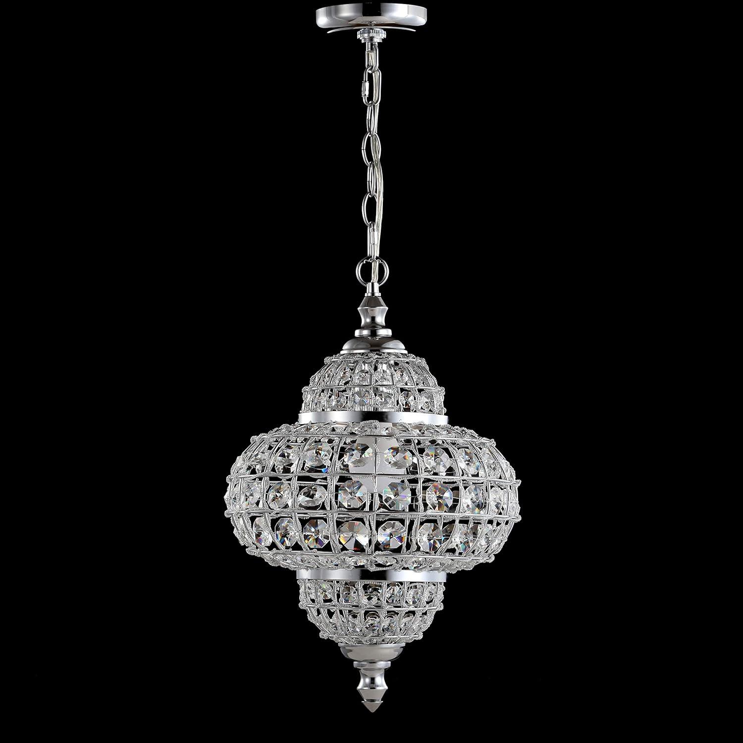 Juliette Colgante de Cristal/metal de 12", Cromado