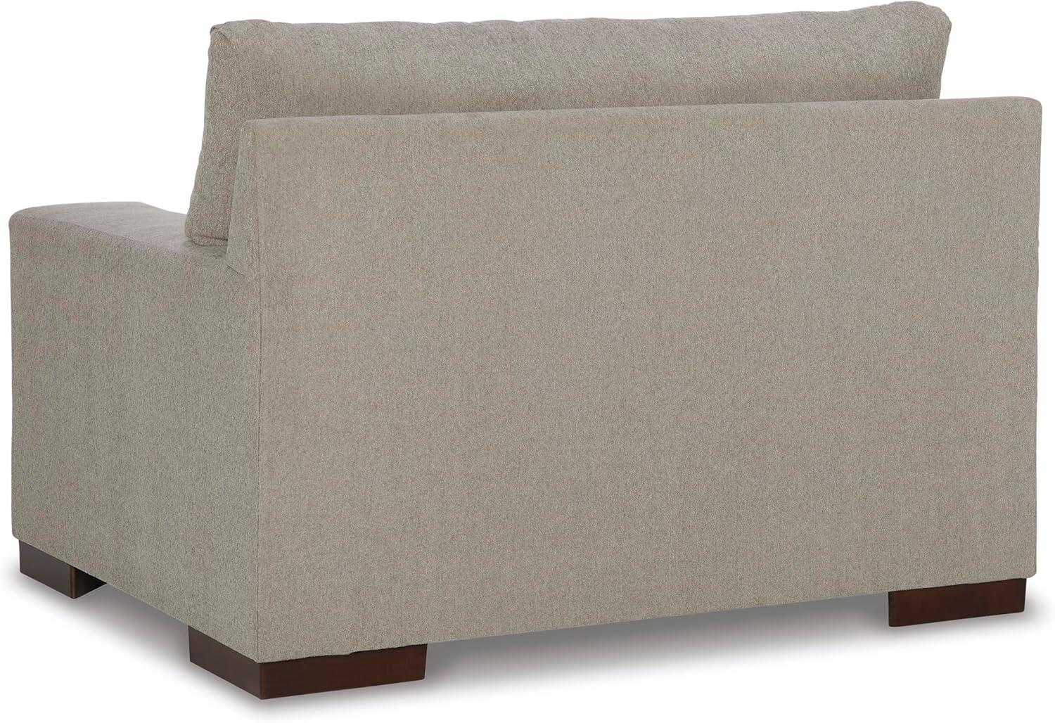 Beige Flax Contemporary Oversized Stationary Chair