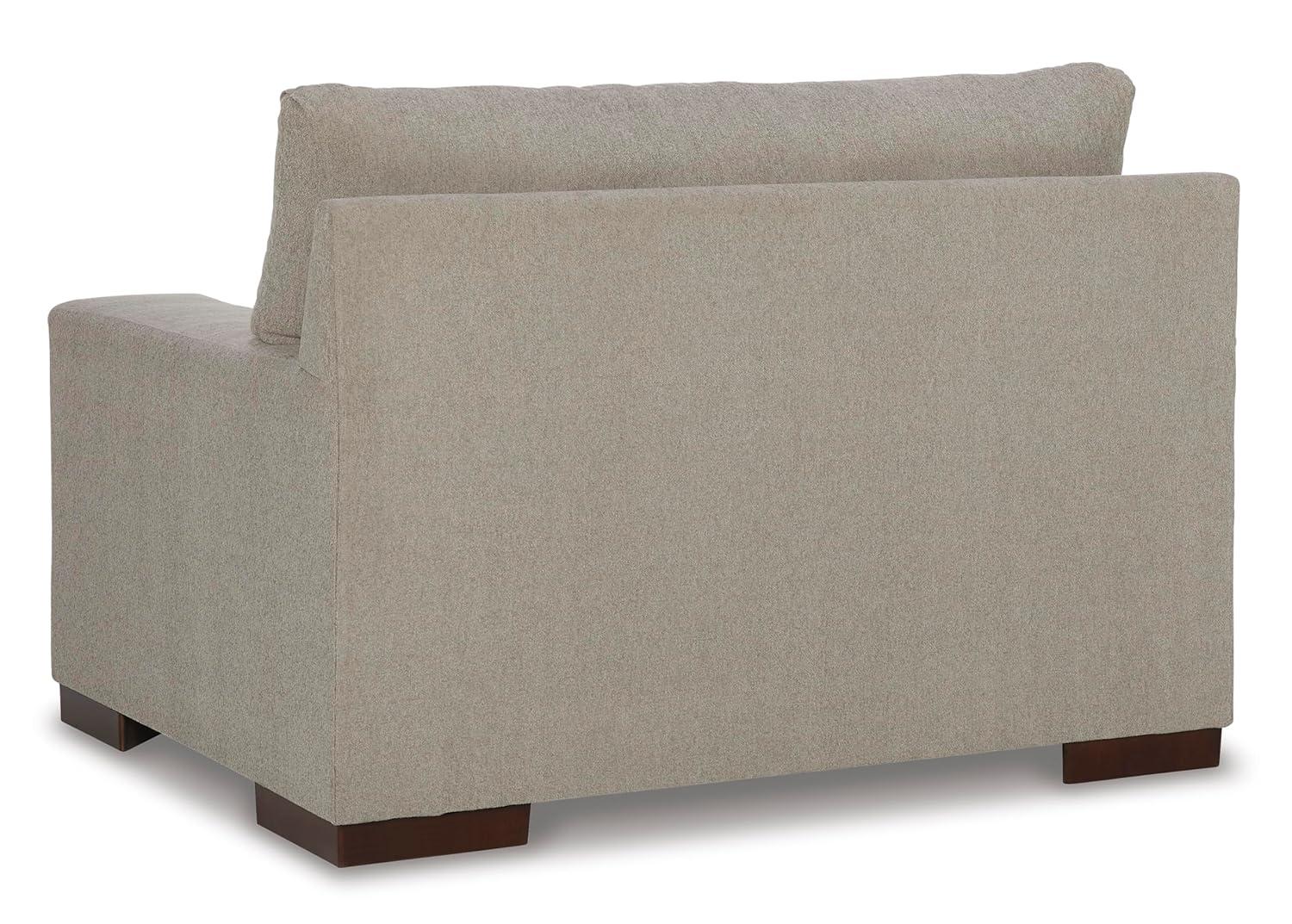 Beige Flax Contemporary Oversized Stationary Chair