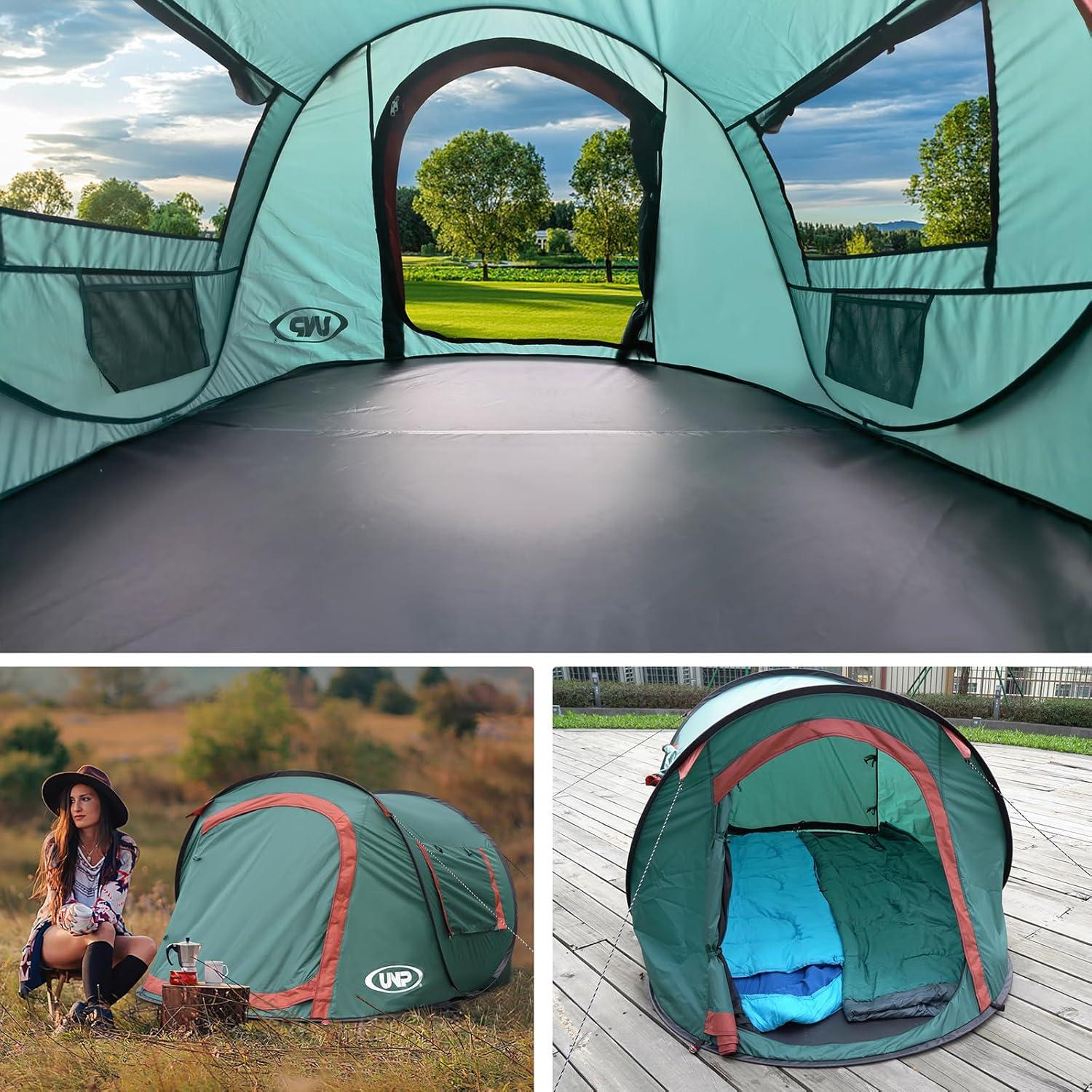 Green 2-Person Pop-Up Camping Tent with Carry Bag